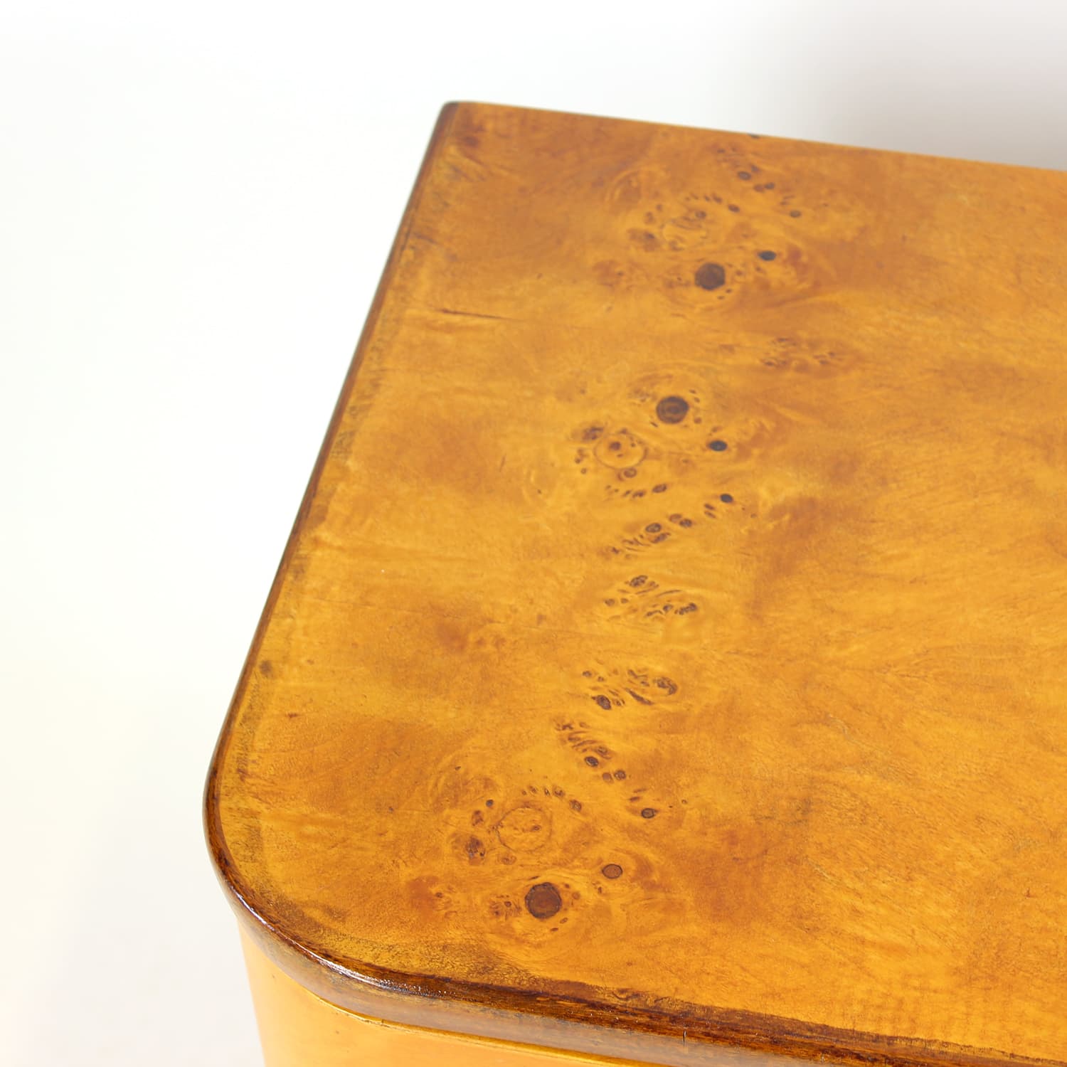 Para szafek nocnych Art Deco, orzech brązowy żółty, Czechosłowacja, lata 40. - 299561