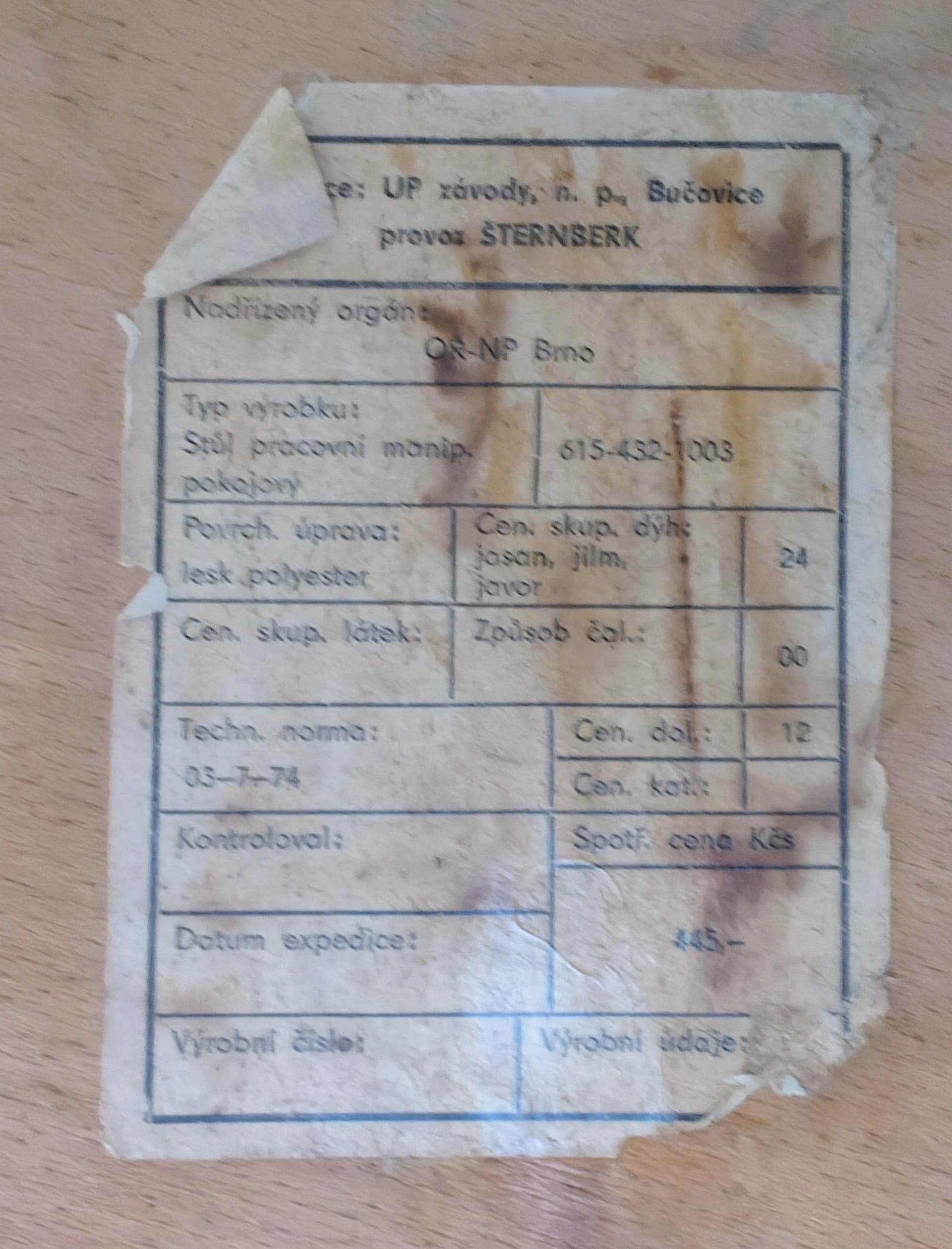 Konsolka biurko, jasnobrązowy dąb, blat czarny, proj. M. Pozar, UP Závody, Czechosłowacja, lata 60. - 299600