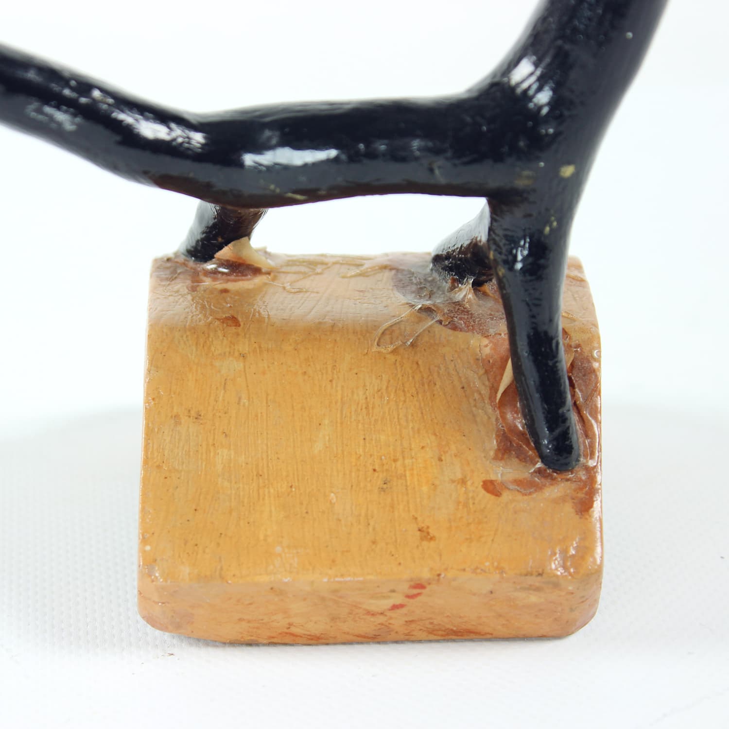 Rzeźba abstrakcyjna, ceramika czarna i terakota, aut. Pelnec, lata 60. - 299635