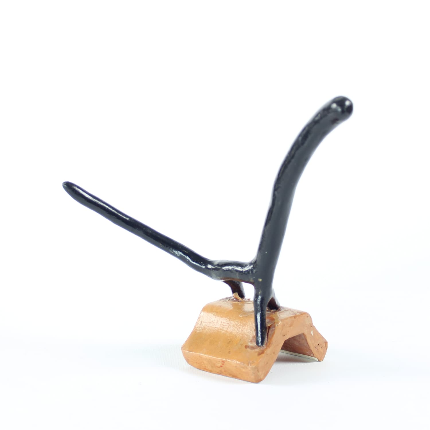 Rzeźba abstrakcyjna, ceramika czarna i terakota, aut. Pelnec, lata 60. - 299644