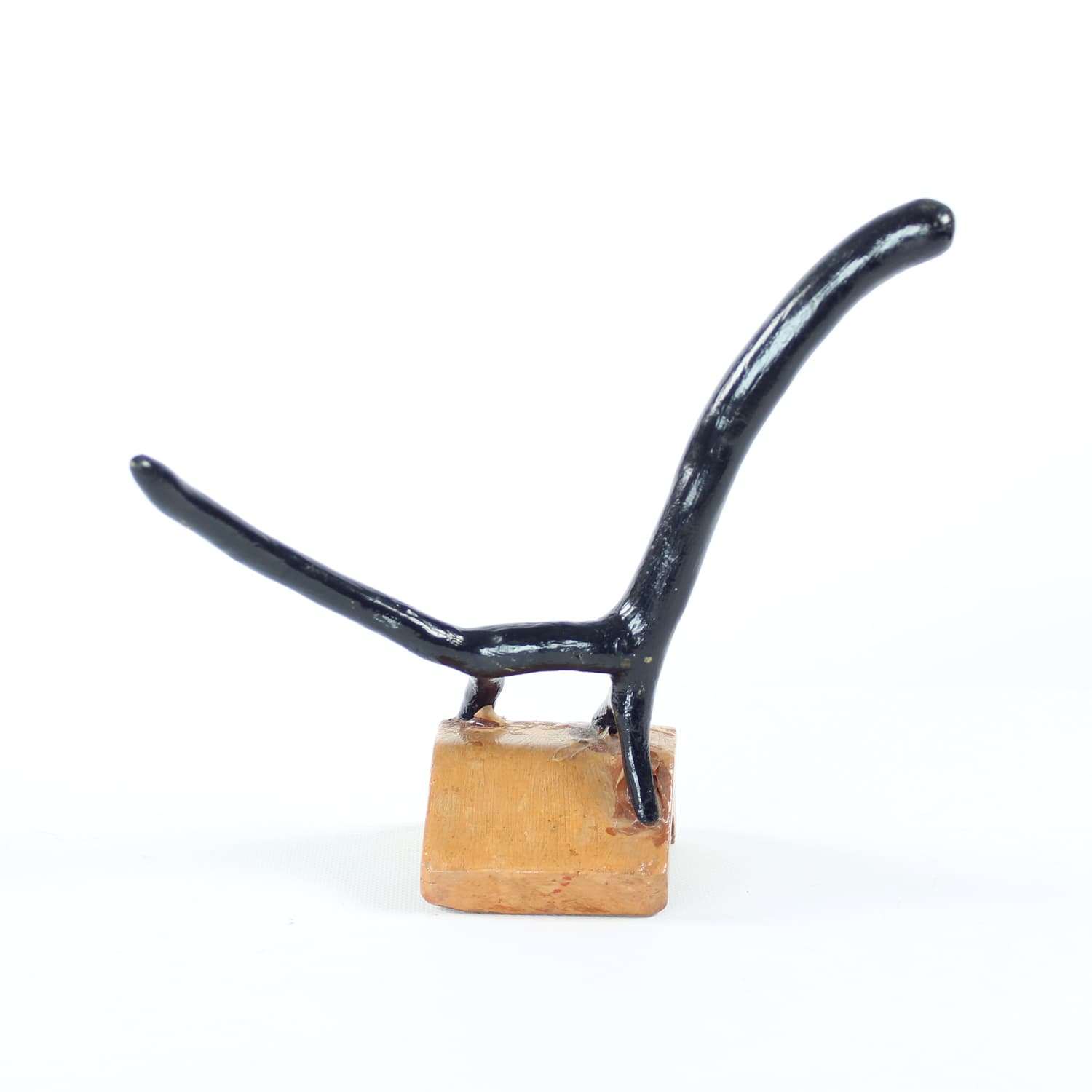 Rzeźba abstrakcyjna, ceramika czarna i terakota, aut. Pelnec, lata 60. - 299638