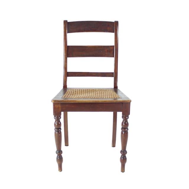 Krzesło, dąb brązowy, plecionka trzcinowa beżowa, Czechosłowacja, początek XX w. - WYMIARY