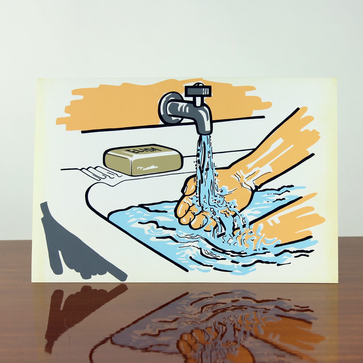 Panel ścienny Pop Art, biały kremowy, plastik, Czechosłowacja, lata 60. - 299678