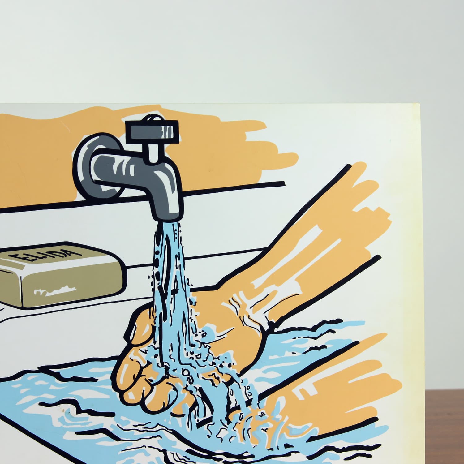 Panel ścienny Pop Art, biały kremowy, plastik, Czechosłowacja, lata 60. - 299681