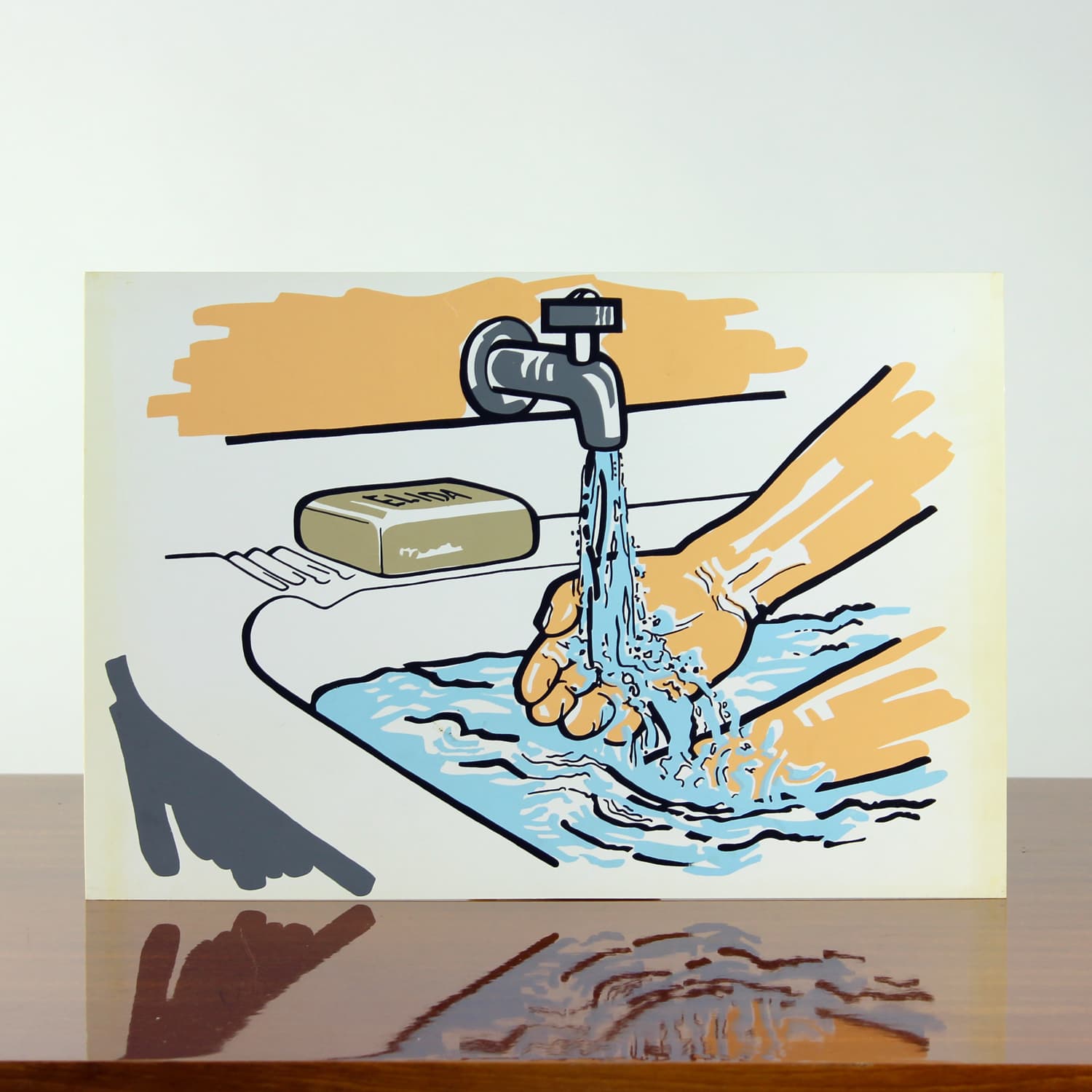 Panel ścienny Pop Art, biały kremowy, plastik, Czechosłowacja, lata 60. - 299677