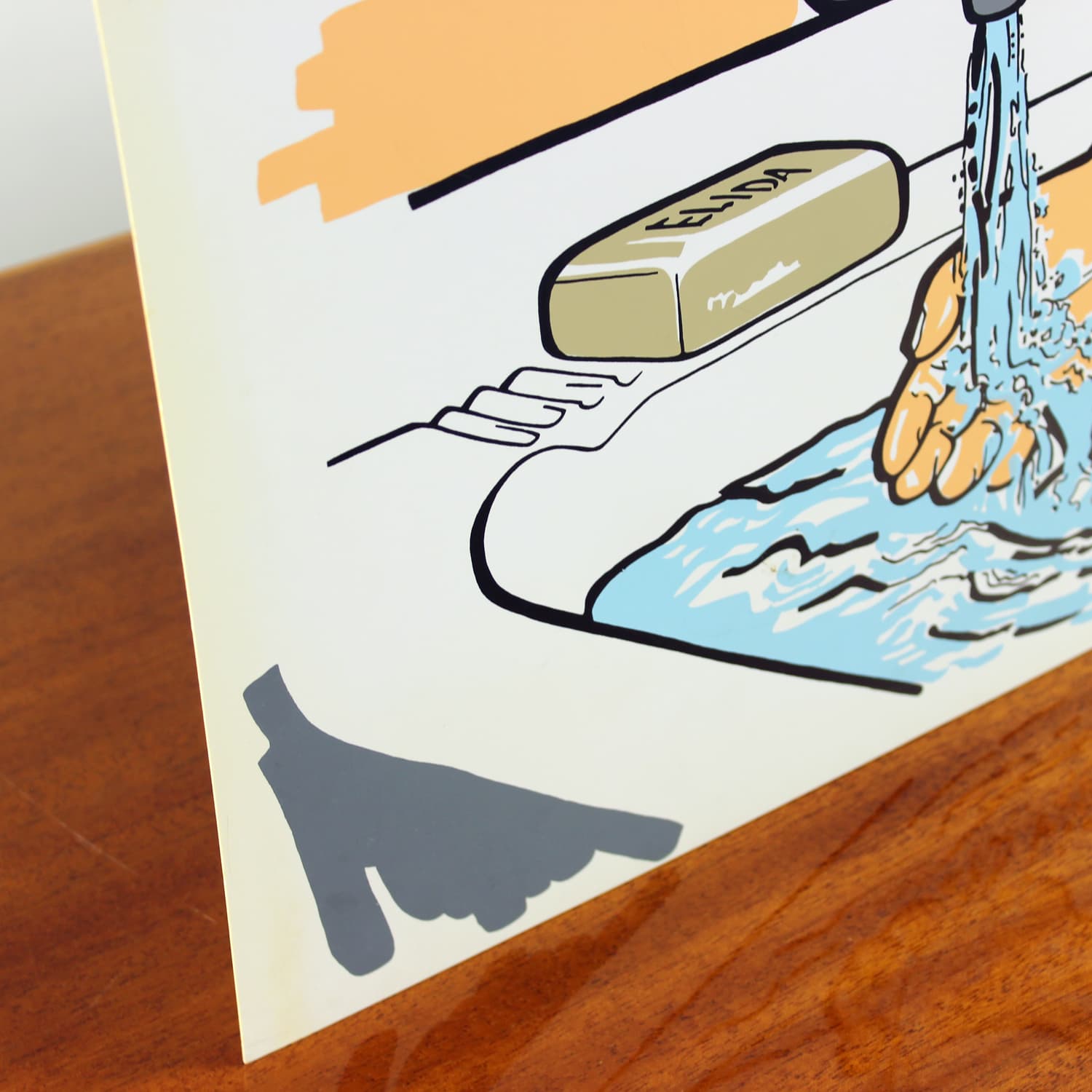 Panel ścienny Pop Art, biały kremowy, plastik, Czechosłowacja, lata 60. - 299680