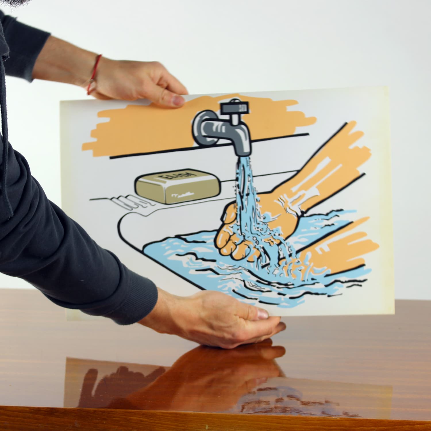 Panel ścienny Pop Art, biały kremowy, plastik, Czechosłowacja, lata 60. - 299679