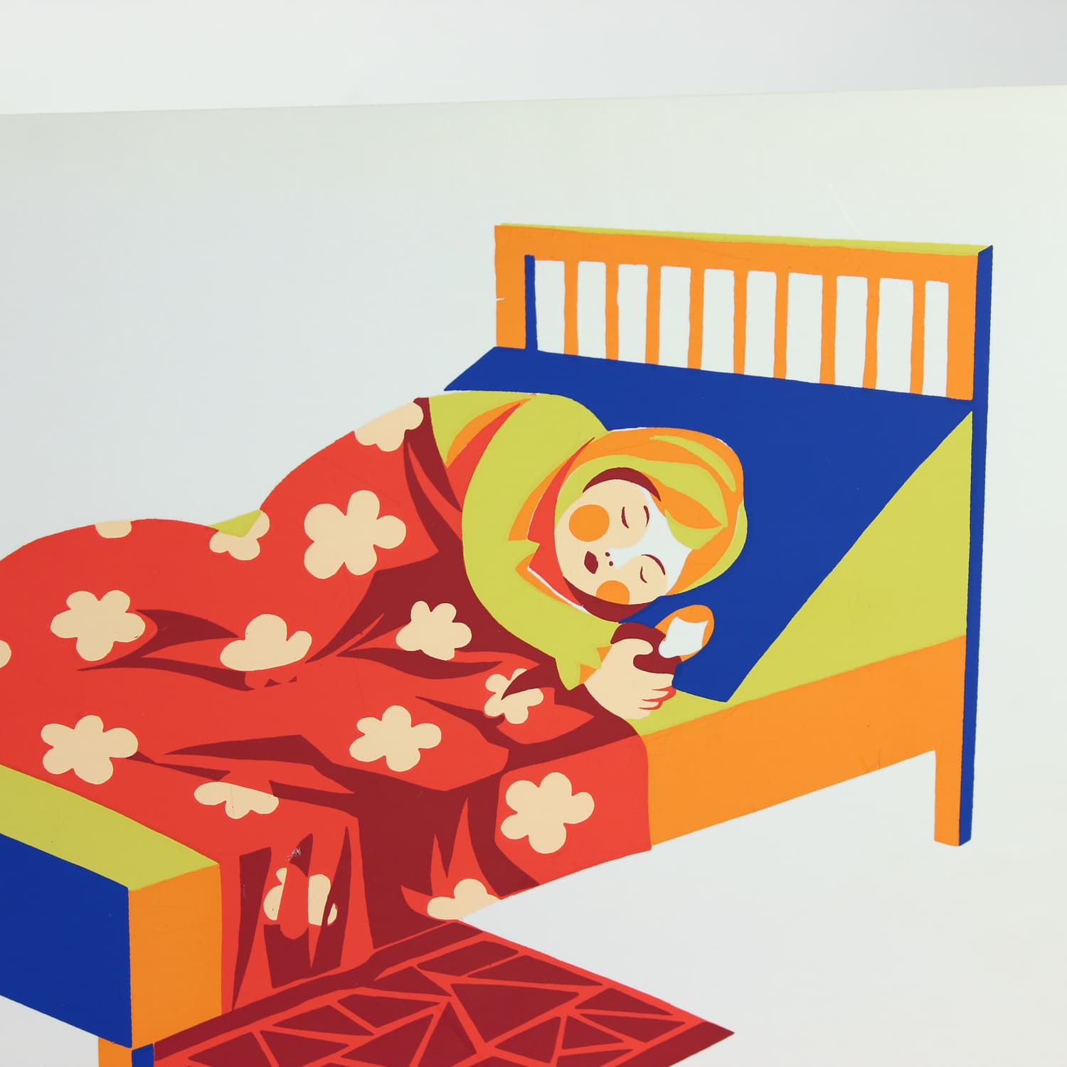 Panel ścienny, Pop Art, czerwony niebieski żółty pomarańczowy zielony biały, plastik, Czechosłowacja, lata 60. - 299688