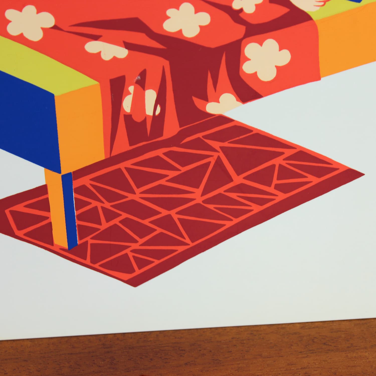 Panel ścienny, Pop Art, czerwony niebieski żółty pomarańczowy zielony biały, plastik, Czechosłowacja, lata 60. - 299690