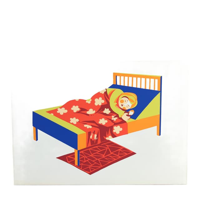 Panel ścienny, Pop Art, czerwony niebieski żółty pomarańczowy zielony biały, plastik, Czechosłowacja, lata 60. - WYMIARY