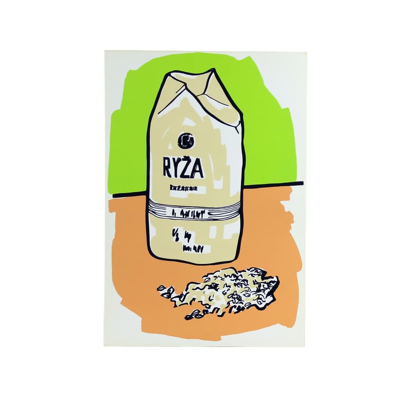 Panel ścienny Pop Art, beżowy zielony, plastik, Czechosłowacja, lata 60.