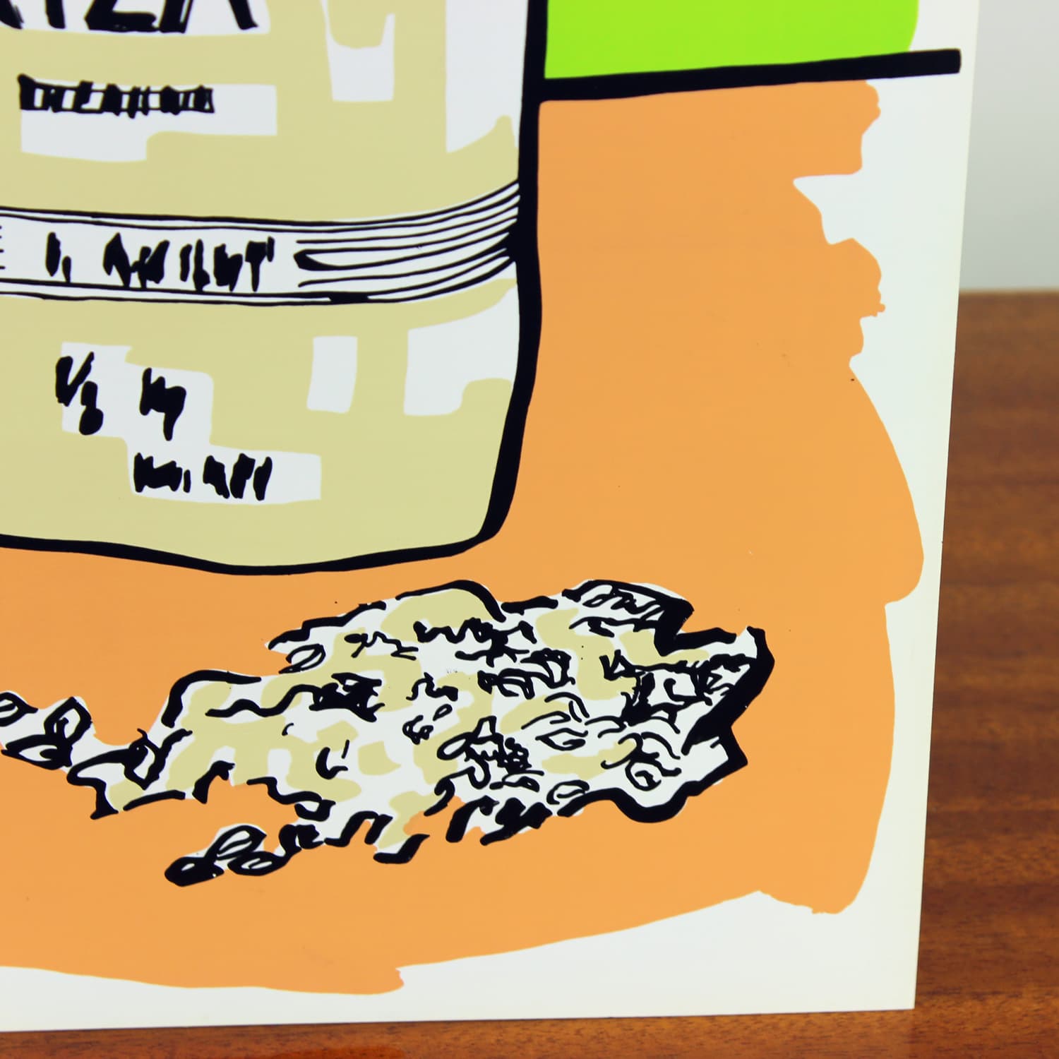 Panel ścienny Pop Art, beżowy zielony, plastik, Czechosłowacja, lata 60. - 299697