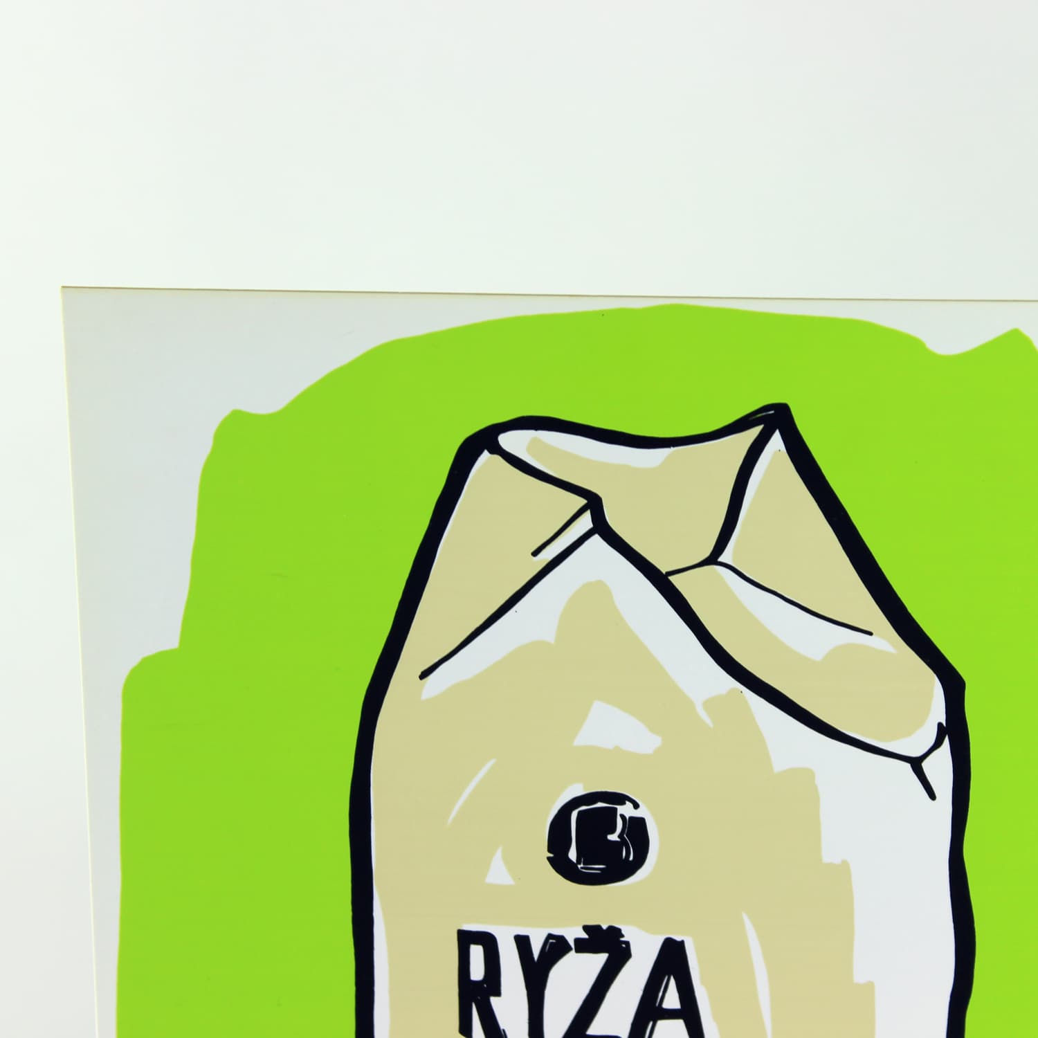 Panel ścienny Pop Art, beżowy zielony, plastik, Czechosłowacja, lata 60. - 299691