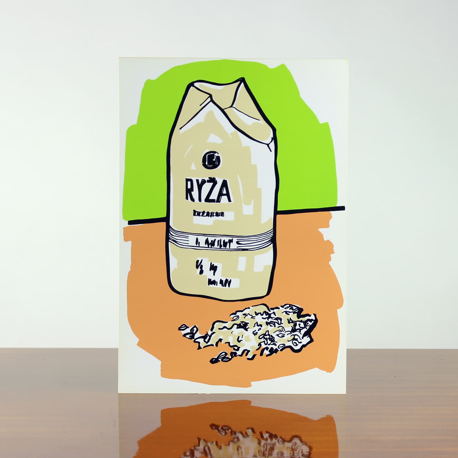 Panel ścienny Pop Art, beżowy zielony, plastik, Czechosłowacja, lata 60. - 299695