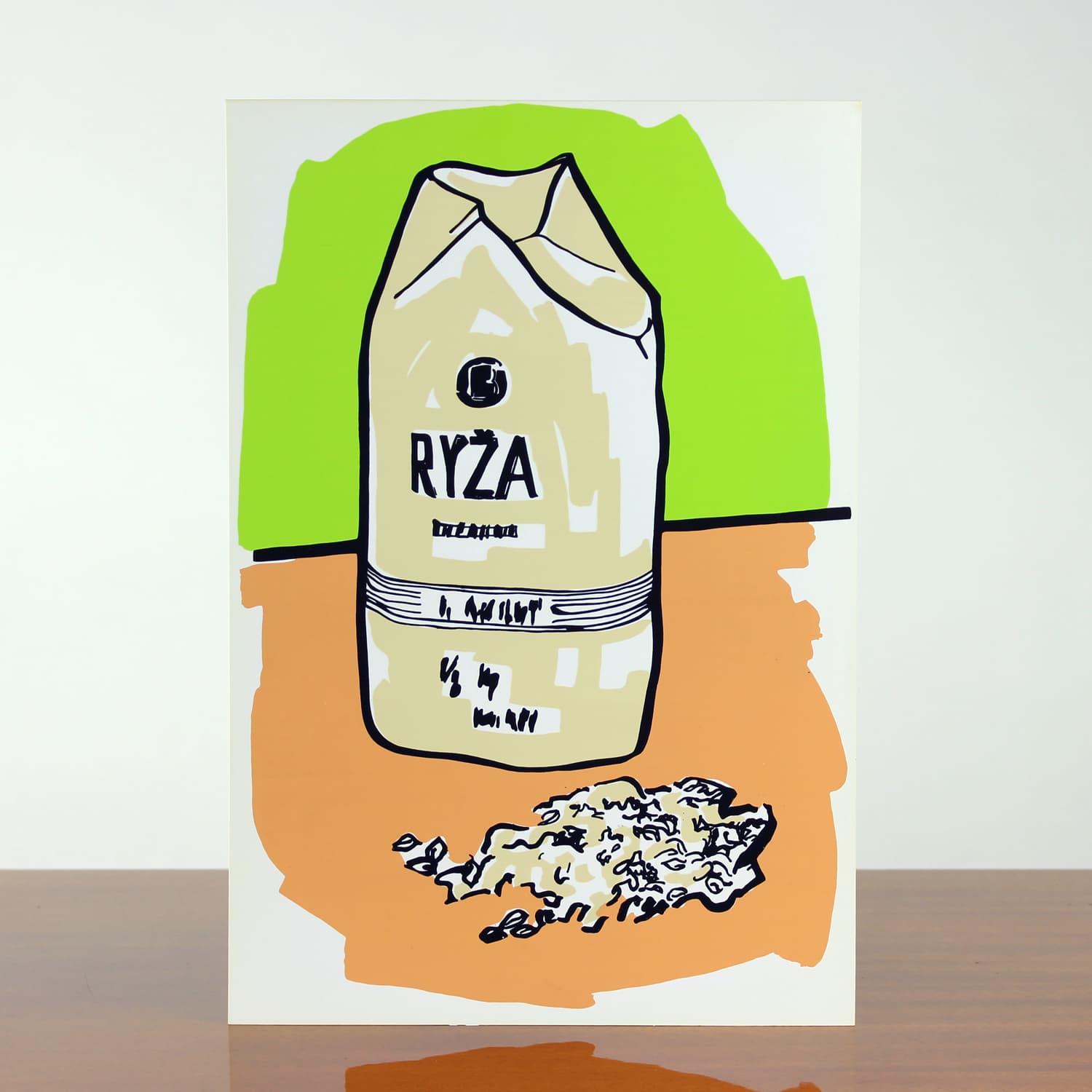 Panel ścienny Pop Art, beżowy zielony, plastik, Czechosłowacja, lata 60. - 299693