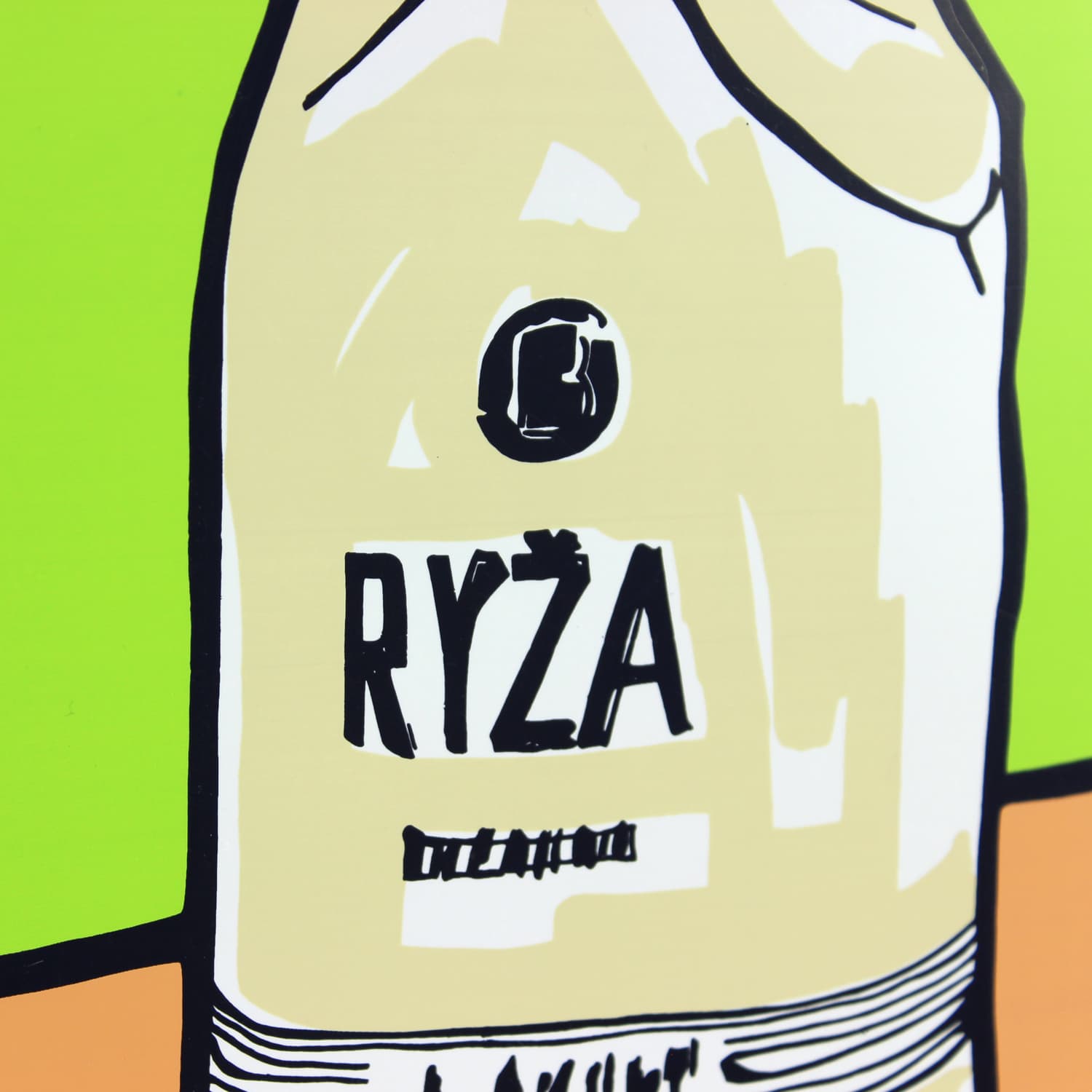 Panel ścienny Pop Art, beżowy zielony, plastik, Czechosłowacja, lata 60. - 299696