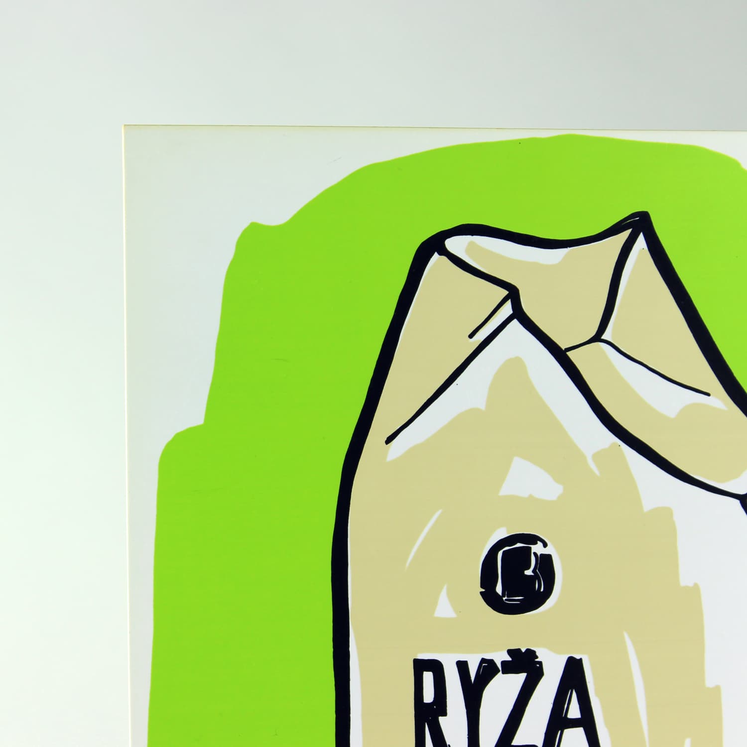 Panel ścienny Pop Art, beżowy zielony, plastik, Czechosłowacja, lata 60. - 299692