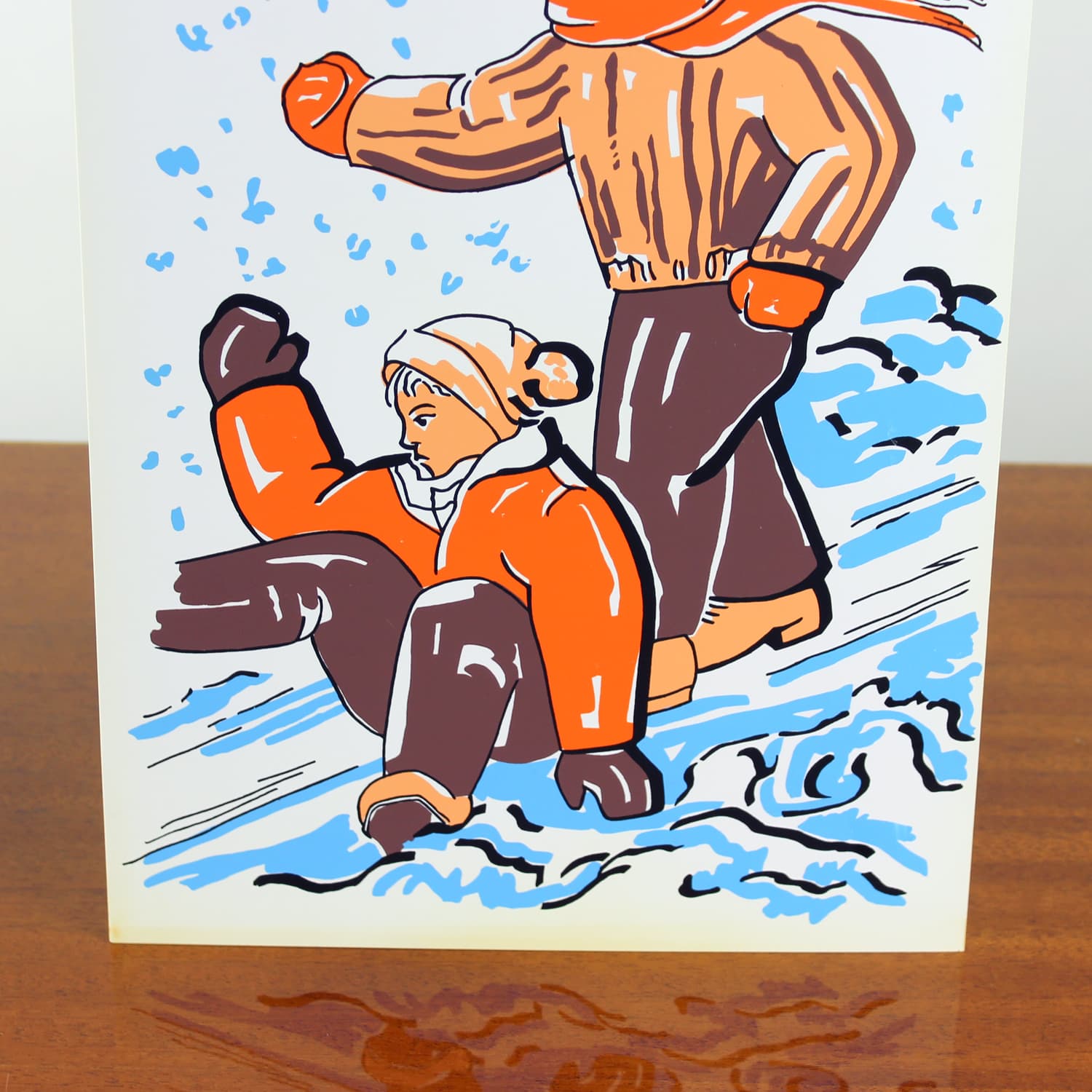 Panel ścienny Pop Art, biały pomarańczowy brązowy niebieski, plastik, Czechosłowacja, lata 60. - 299702