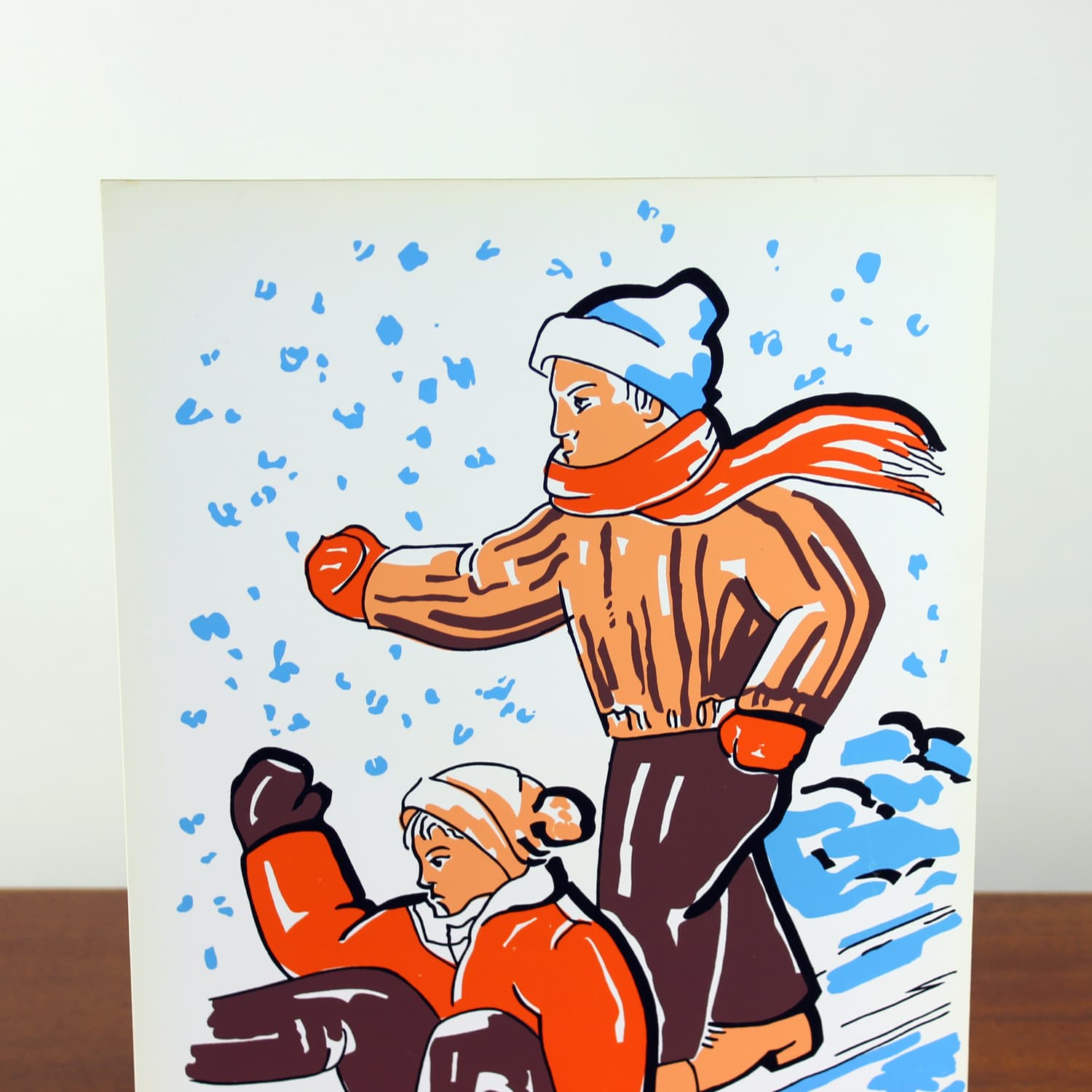 Panel ścienny Pop Art, biały pomarańczowy brązowy niebieski, plastik, Czechosłowacja, lata 60. - 299703