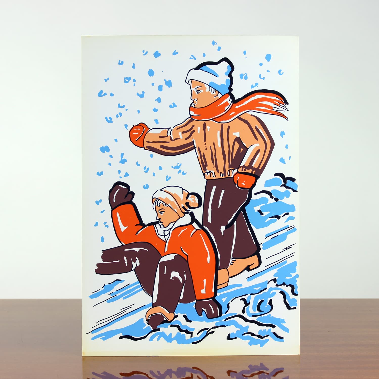 Panel ścienny Pop Art, biały pomarańczowy brązowy niebieski, plastik, Czechosłowacja, lata 60. - 299700