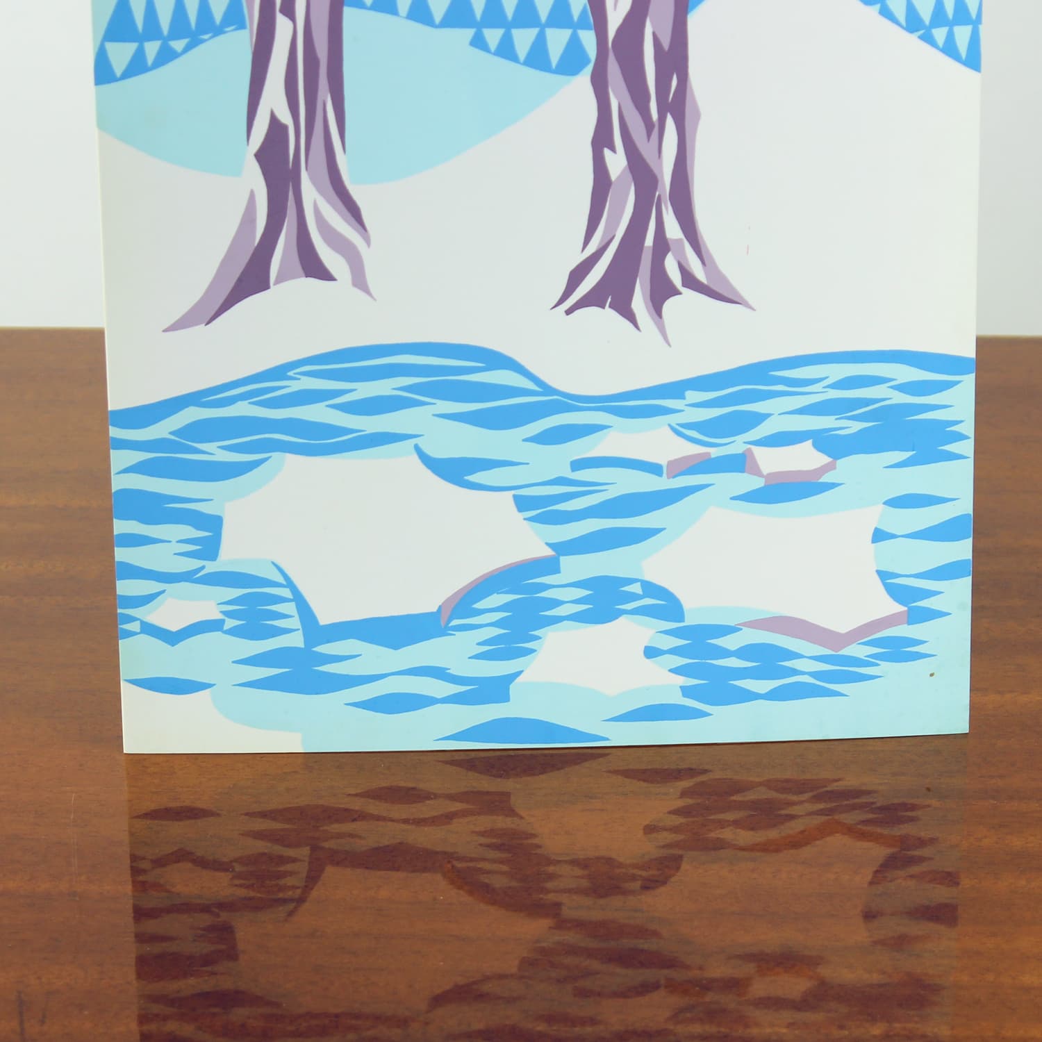 Panel ścienny Pop Art, niebieski biały fioletowy zielony, plastik, Czechosłowacja, lata 60. - 299709