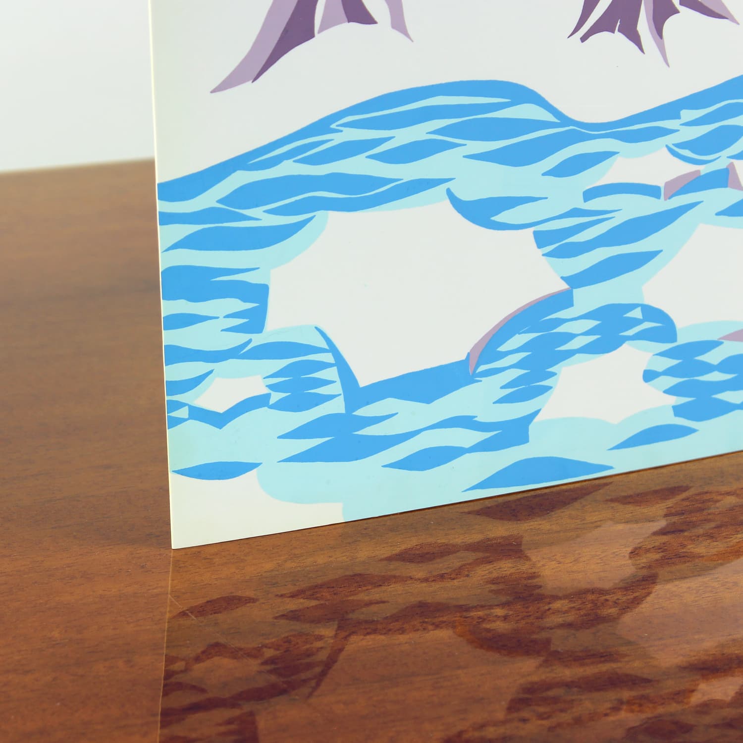 Panel ścienny Pop Art, niebieski biały fioletowy zielony, plastik, Czechosłowacja, lata 60. - 299712