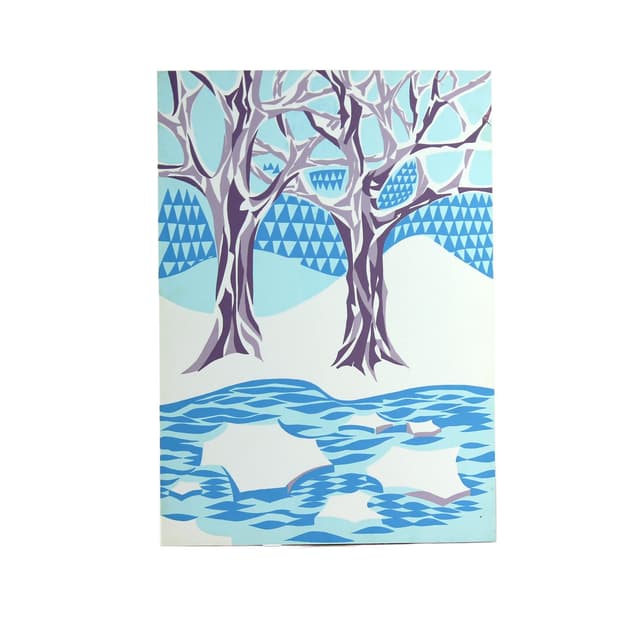 Panel ścienny Pop Art, niebieski biały fioletowy zielony, plastik, Czechosłowacja, lata 60. - WYMIARY