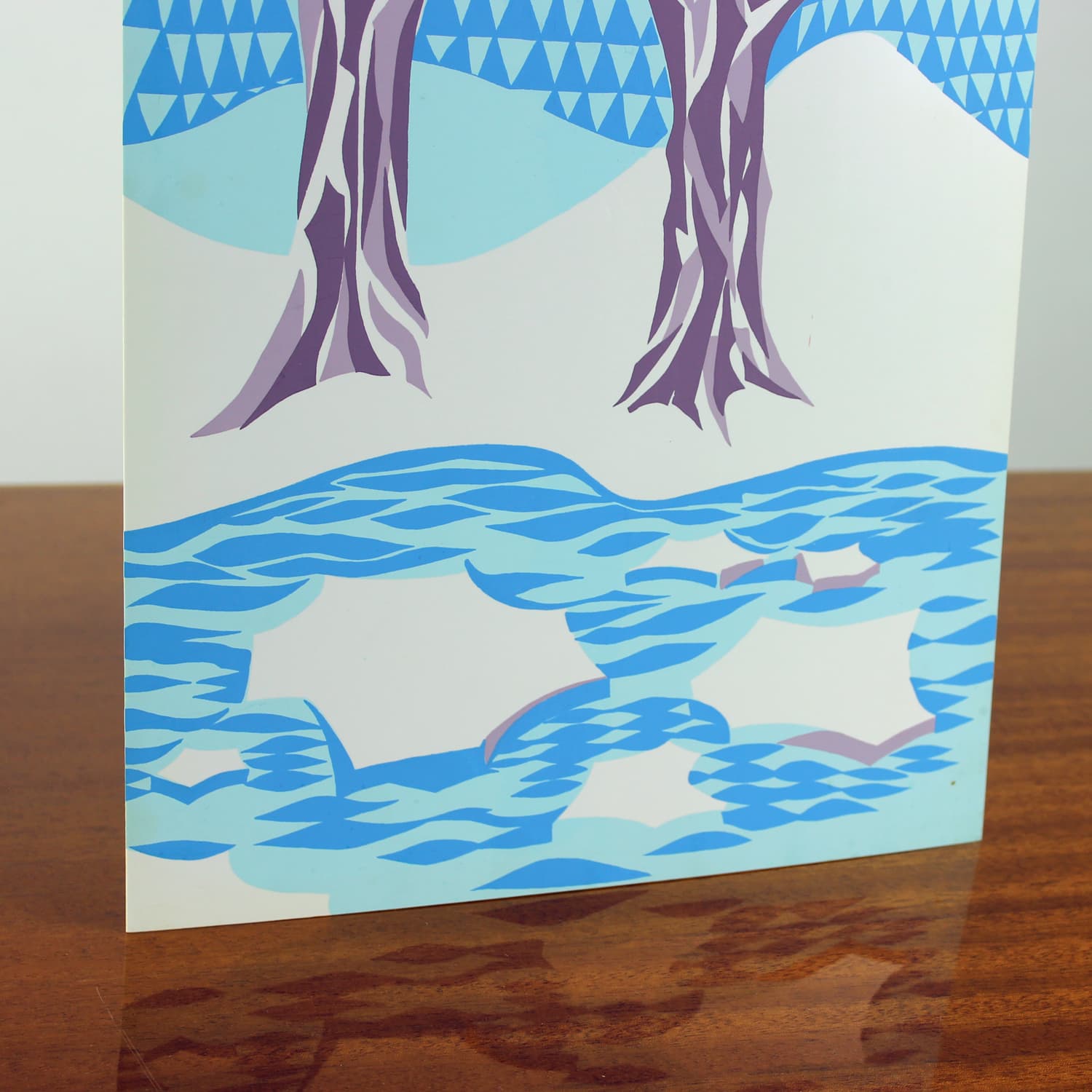 Panel ścienny Pop Art, niebieski biały fioletowy zielony, plastik, Czechosłowacja, lata 60. - 299713