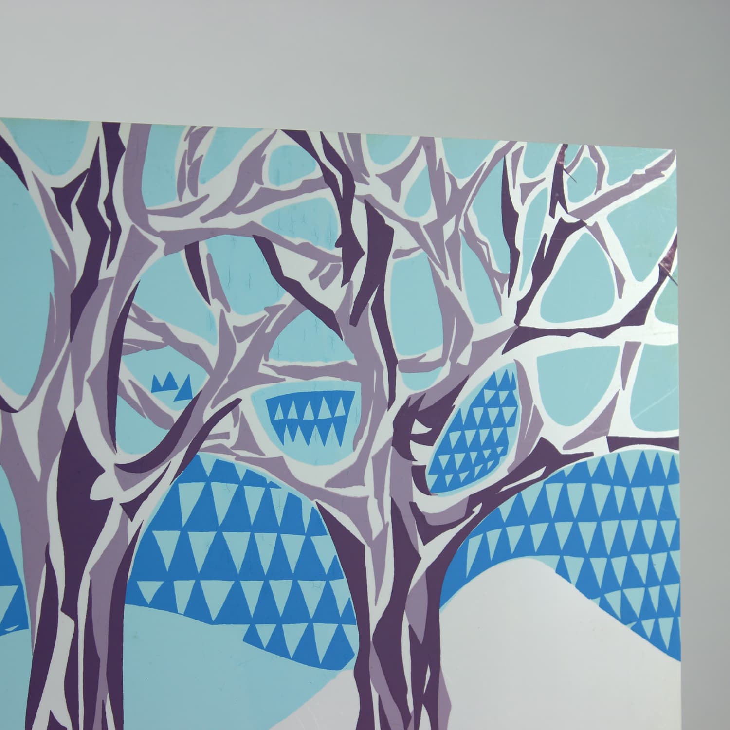 Panel ścienny Pop Art, niebieski biały fioletowy zielony, plastik, Czechosłowacja, lata 60. - 299710