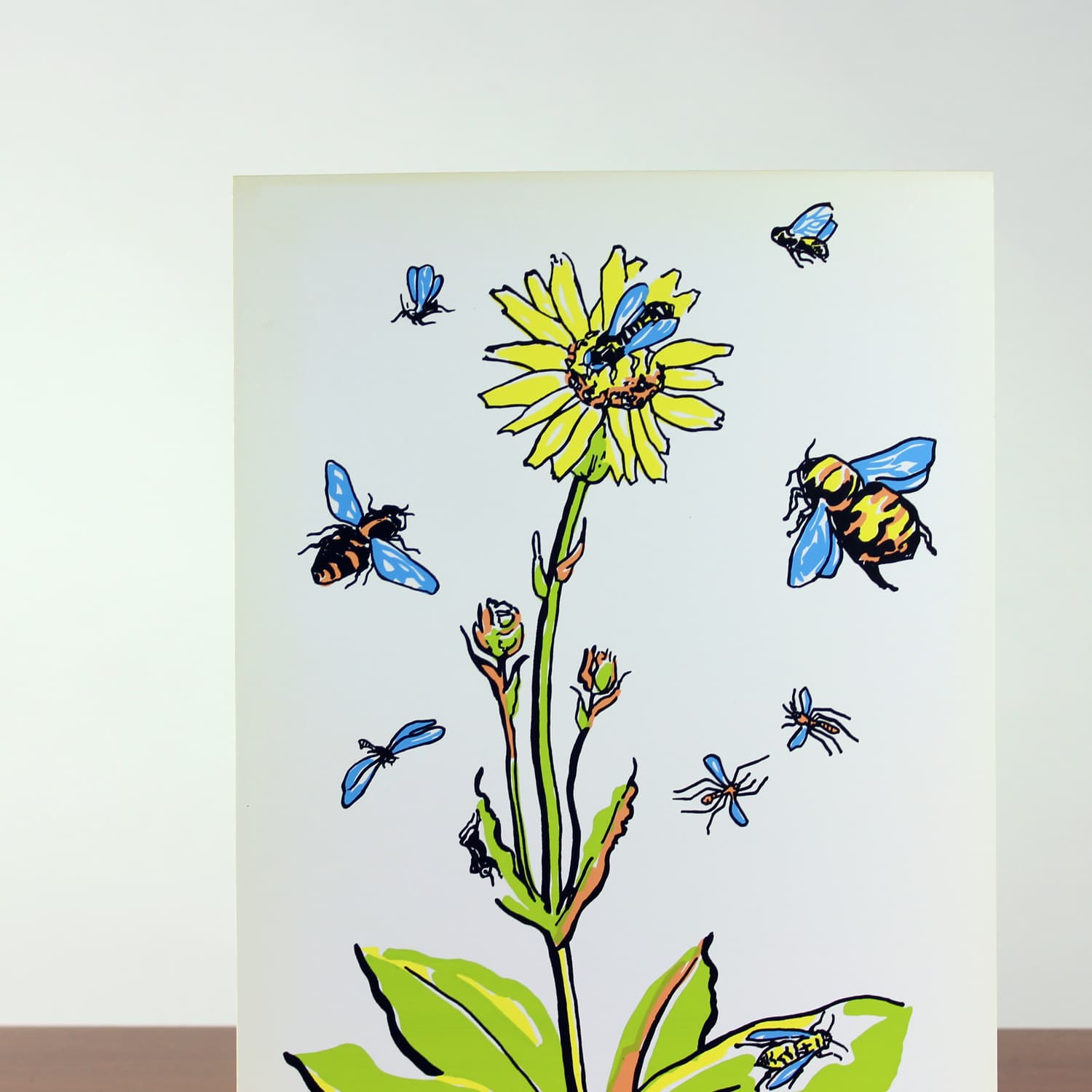 Panel ścienny Pop-Art, biały żółty zielony niebieski czarny, plastik, Czechosłowacja, lata 60. - 299723