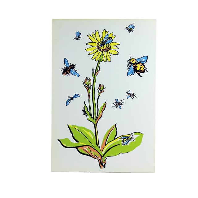 Panel ścienny Pop-Art, biały żółty zielony niebieski czarny, plastik, Czechosłowacja, lata 60. - WYMIARY