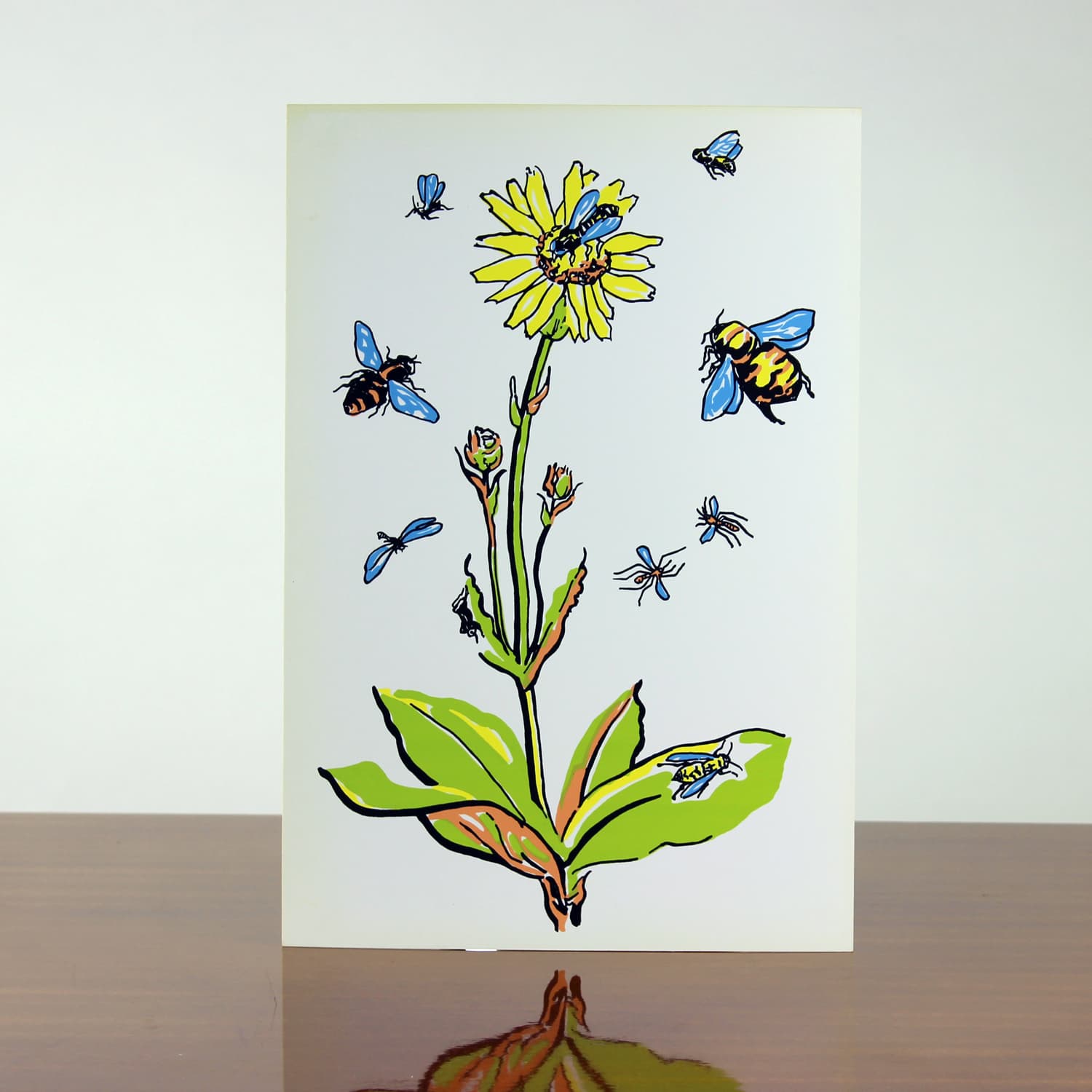 Panel ścienny Pop-Art, biały żółty zielony niebieski czarny, plastik, Czechosłowacja, lata 60. - 299720