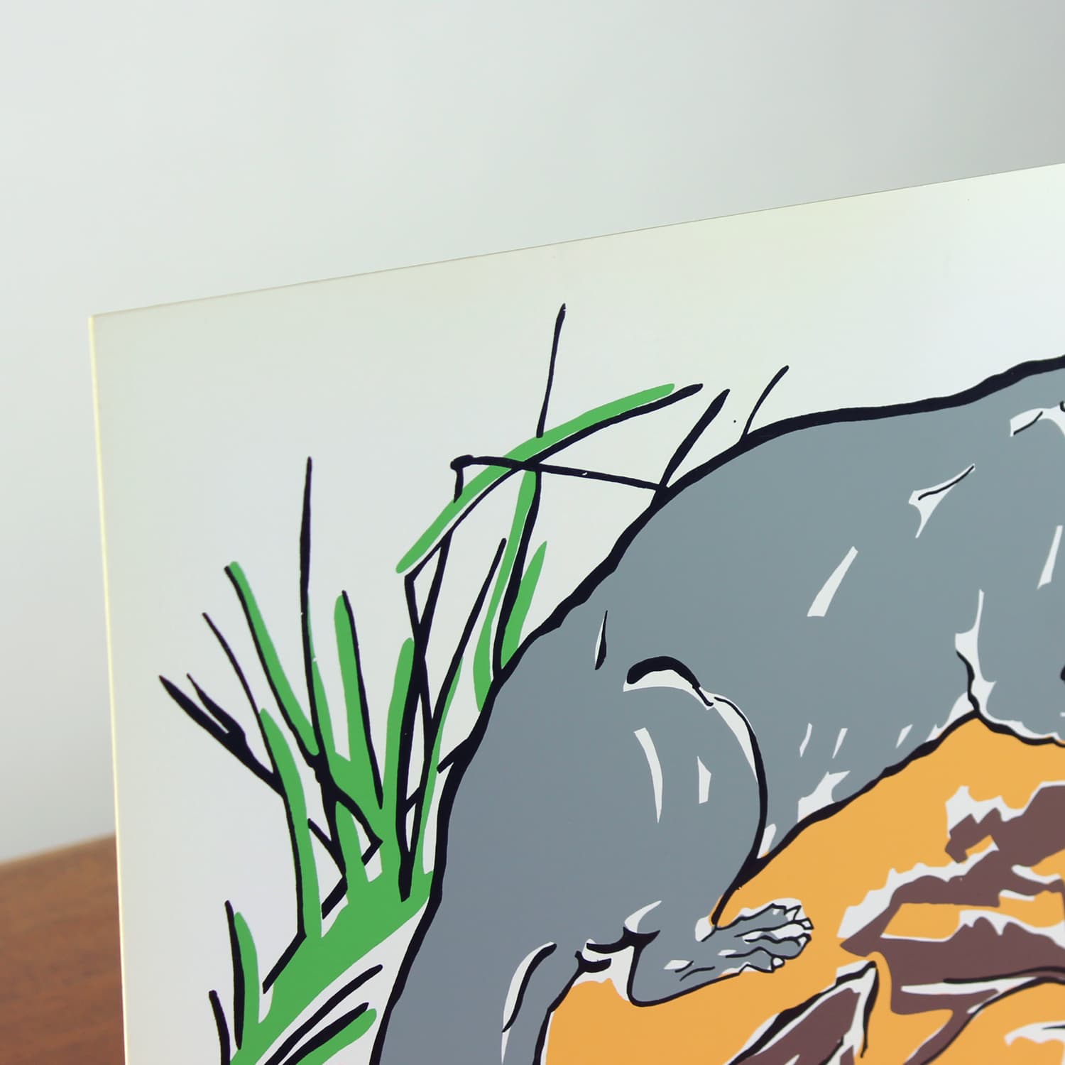 Panel ścienny Pop Art, szary biały czarny brązowy zielony żółty, plastik, Czechosłowacja, lata 60. - 299752