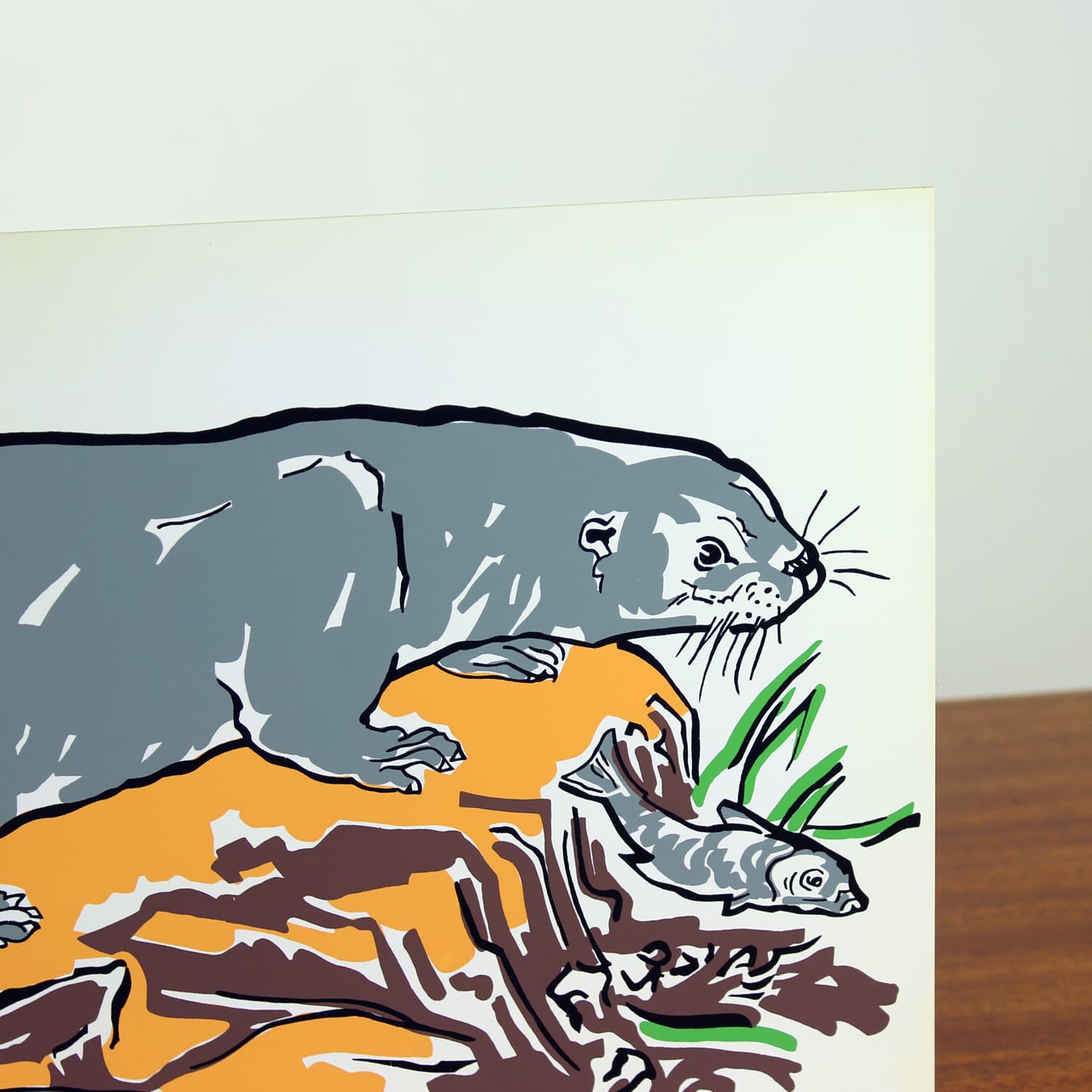 Panel ścienny Pop Art, szary biały czarny brązowy zielony żółty, plastik, Czechosłowacja, lata 60. - 299748