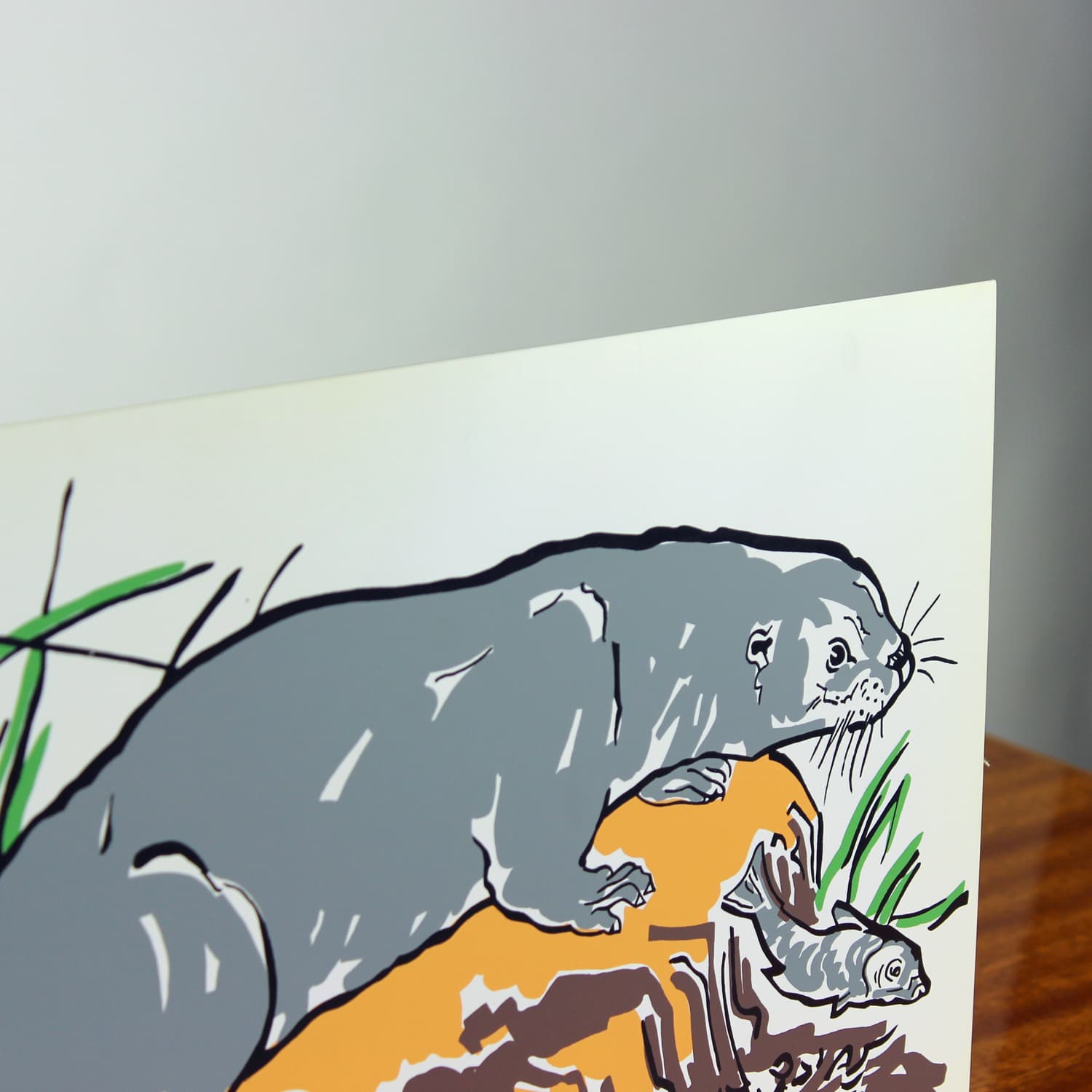 Panel ścienny Pop Art, szary biały czarny brązowy zielony żółty, plastik, Czechosłowacja, lata 60. - 299753