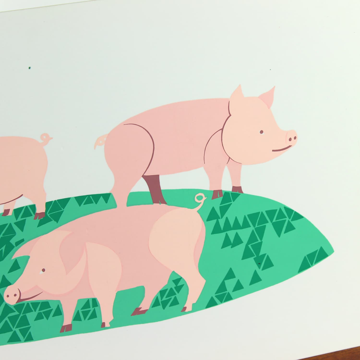 Panel ścienny Pop Art, różowy zielony biały, plastik, Czechosłowacja, lata 60. - 299759