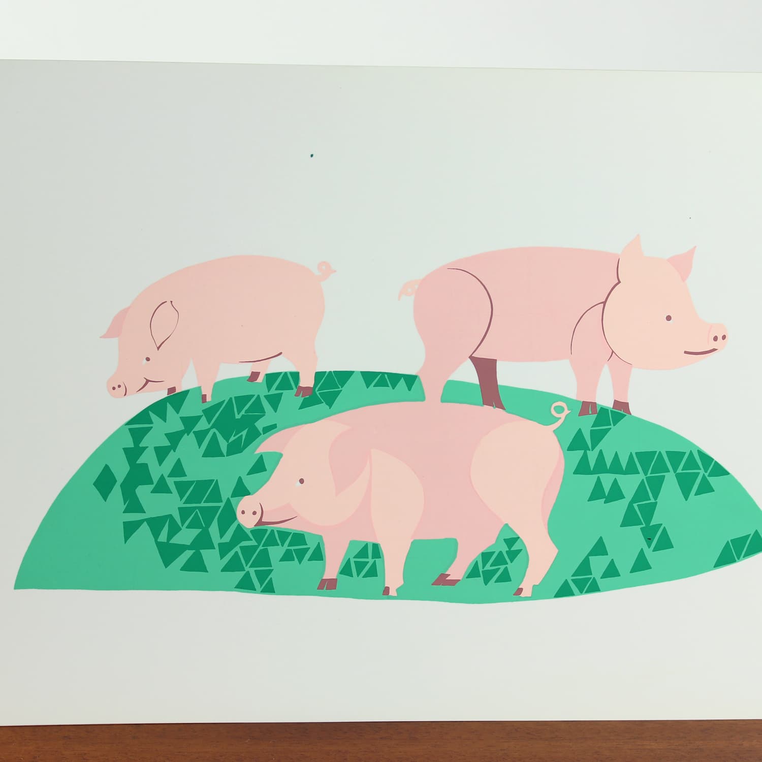 Panel ścienny Pop Art, różowy zielony biały, plastik, Czechosłowacja, lata 60. - 299762