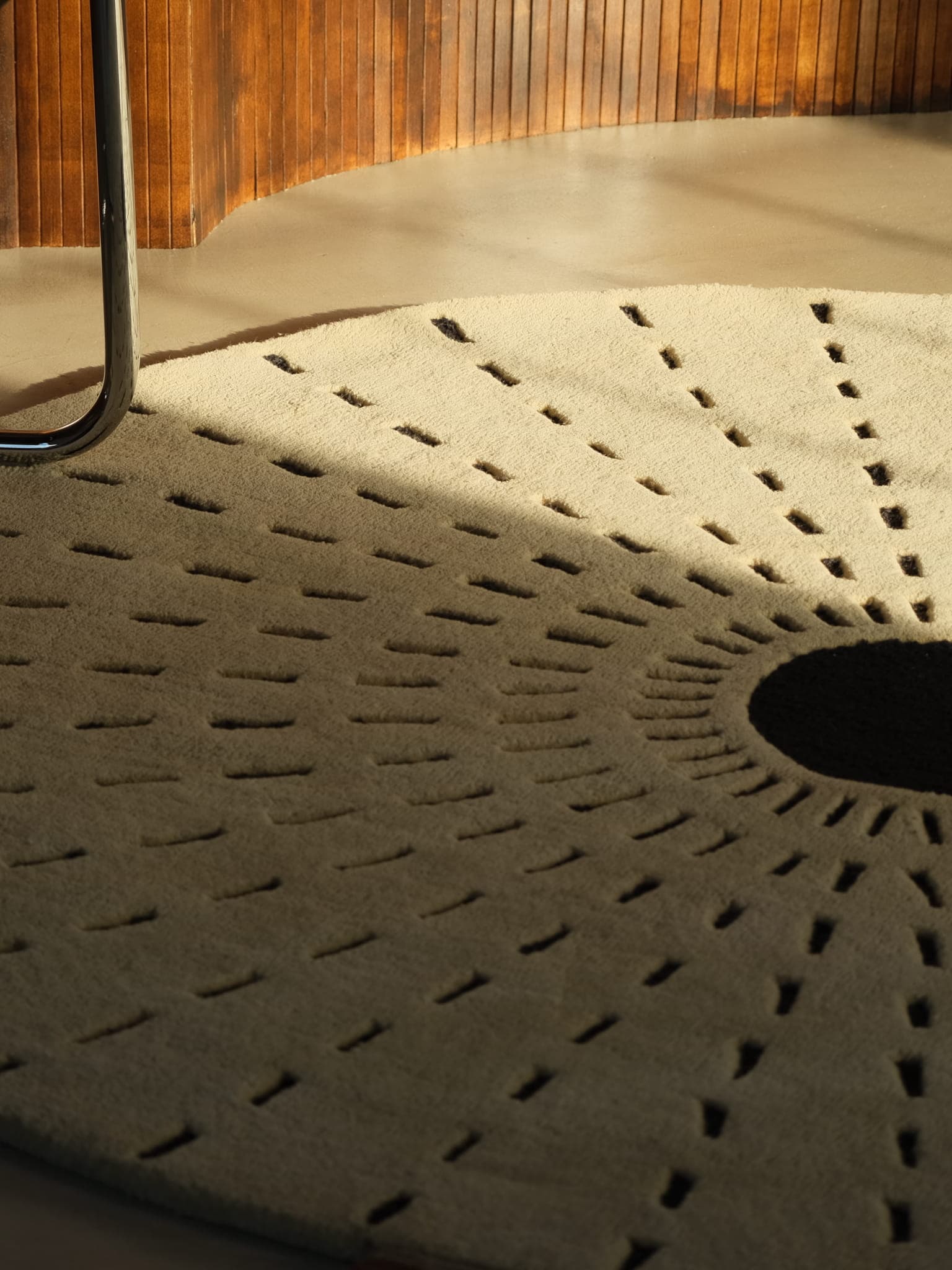 Dywan ÉVENTAIL Ø300cm, wełna, beżowy, brązowy, Tapis Atelier - 299785
