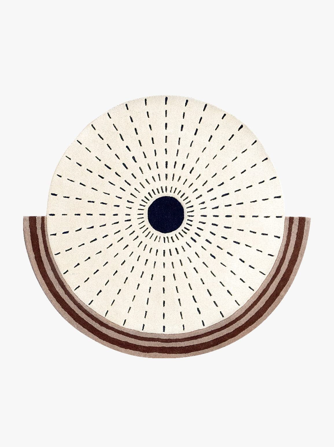 Dywan ÉVENTAIL Ø300cm, wełna, beżowy, brązowy, Tapis Atelier - 299787