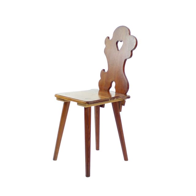 Krzesło jadalniane folk, modrzew brązowy, Czechosłowacja, lata 70. - WYMIARY