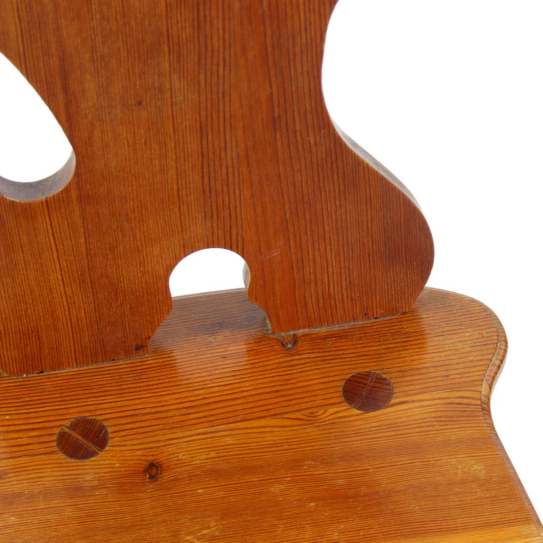 Krzesło jadalniane folk, modrzew brązowy, Czechosłowacja, lata 70. - 299782