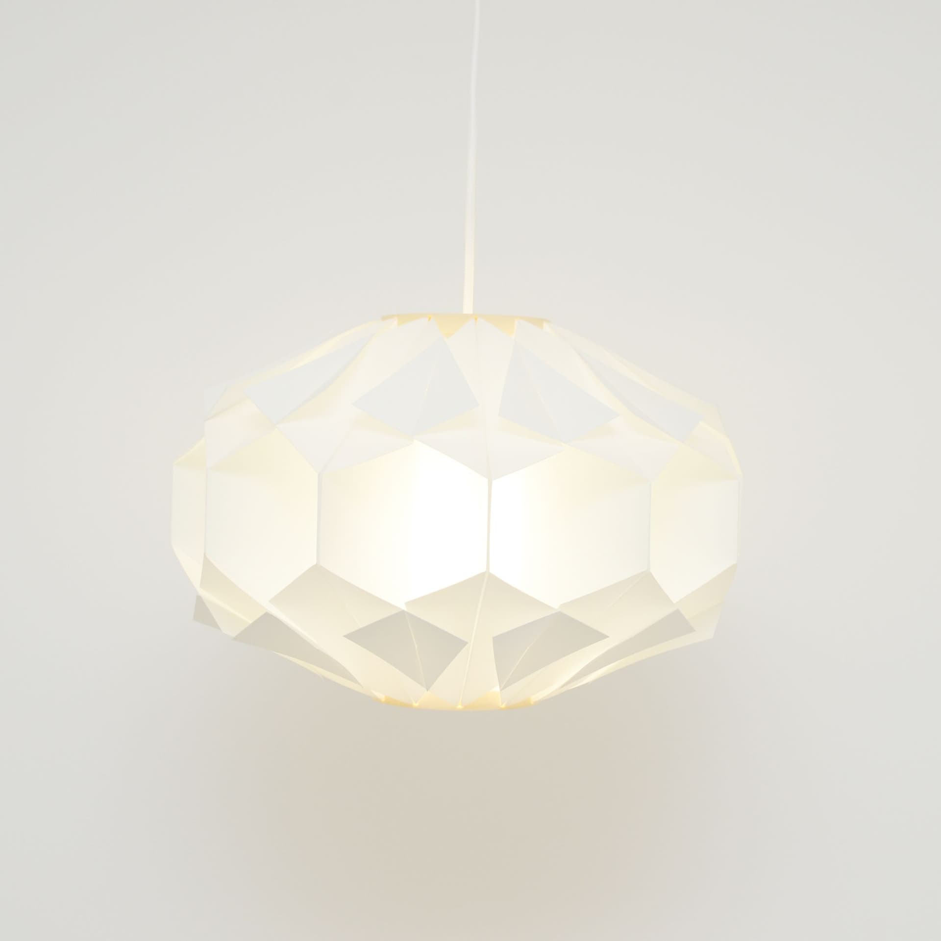 Lampa wisząca, biały, tworzywo, proj. L. Schiøler, Dania, lata 70. - 299821