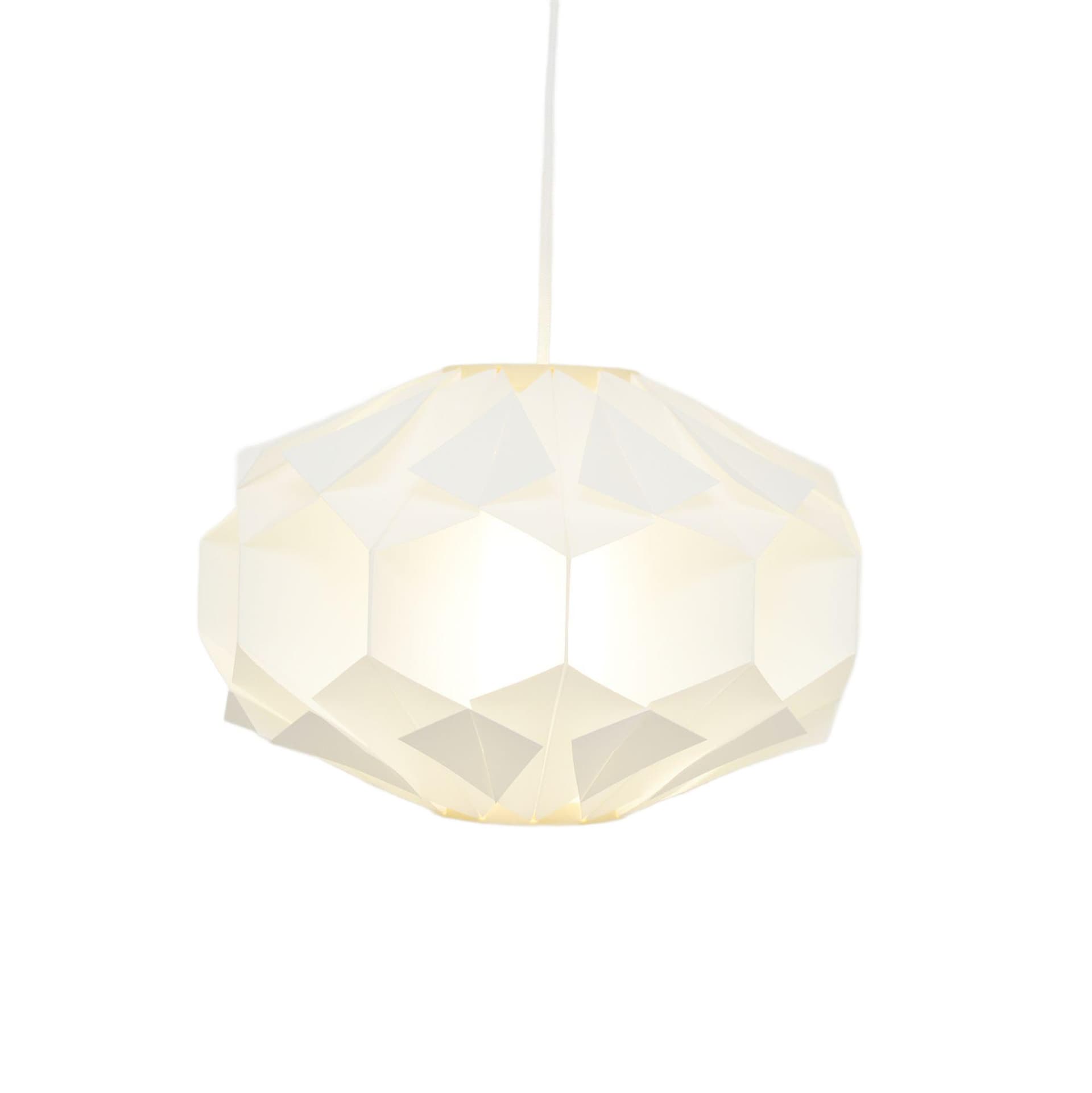 Lampa wisząca, biały, tworzywo, proj. L. Schiøler, Dania, lata 70.