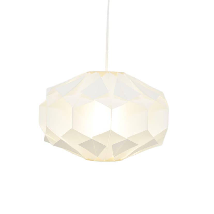 Lampa wisząca, biały, tworzywo, proj. L. Schiøler, Dania, lata 70.