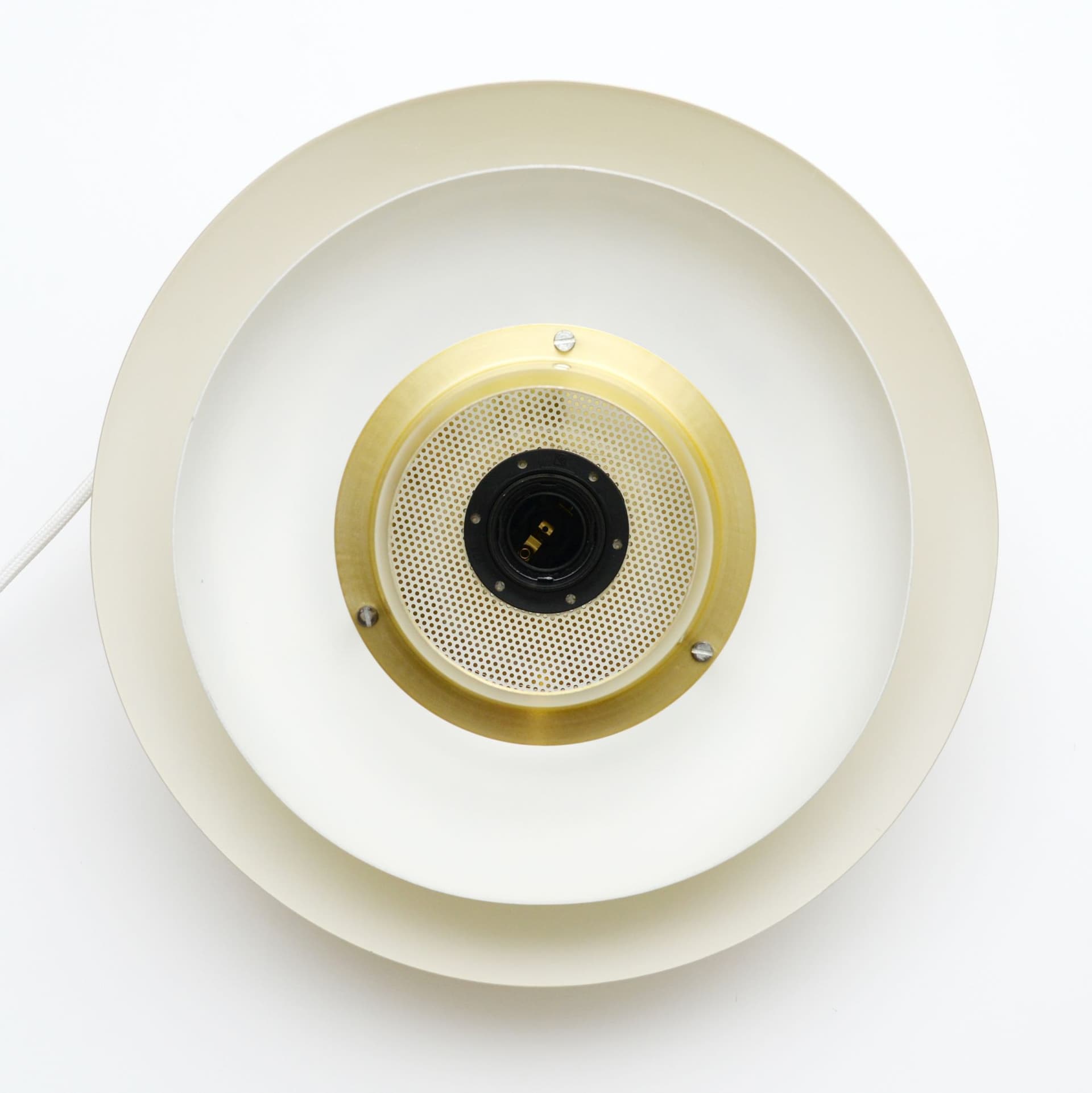 Lampa wisząca, złoty, aluminium, Dania, lata 70. - 299838