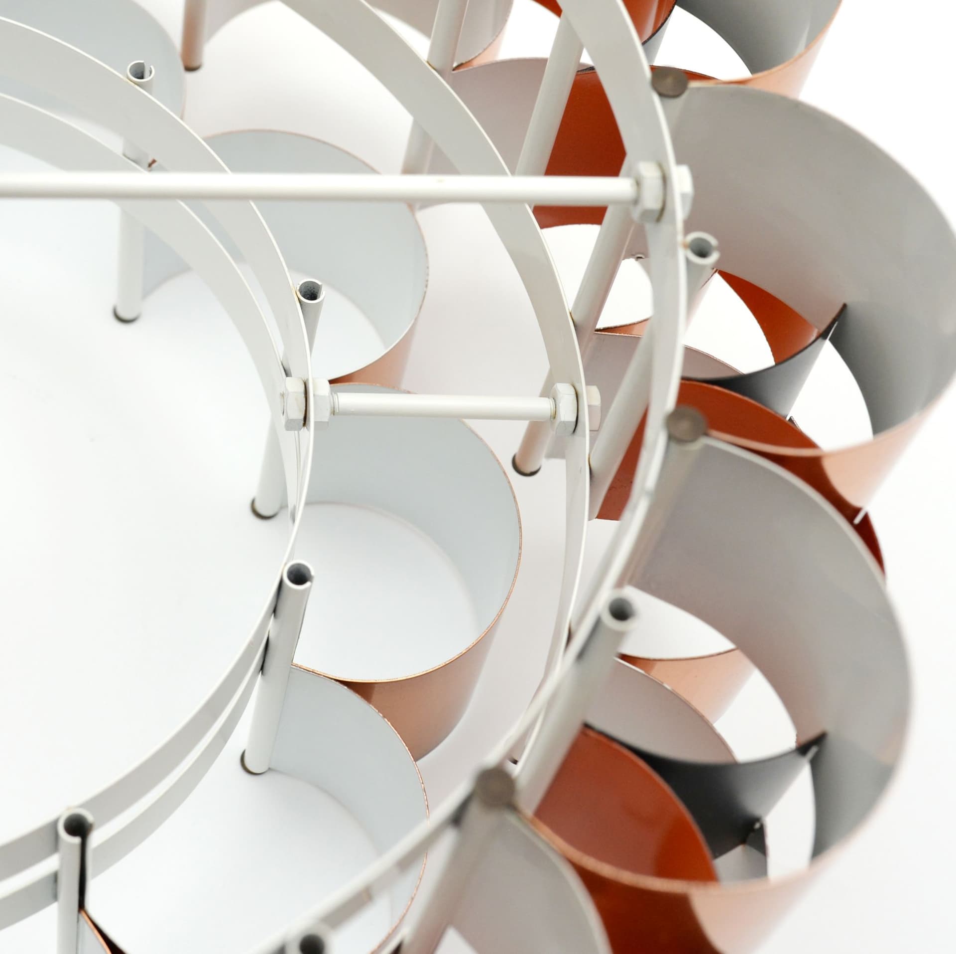 Lampa wisząca, miedź złoty, metal czarny, proj. W. Schou, Dania, lata 70. - 299849