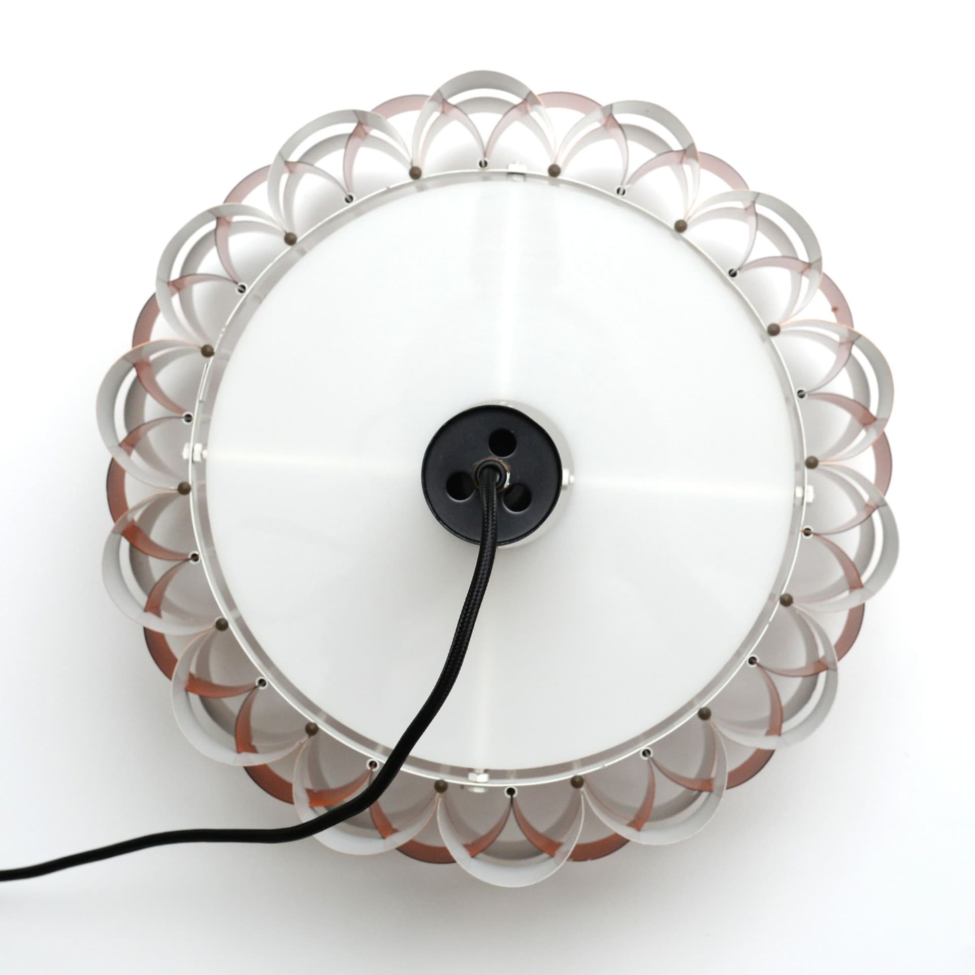 Lampa wisząca, miedź złoty, metal czarny, proj. W. Schou, Dania, lata 70. - 299852