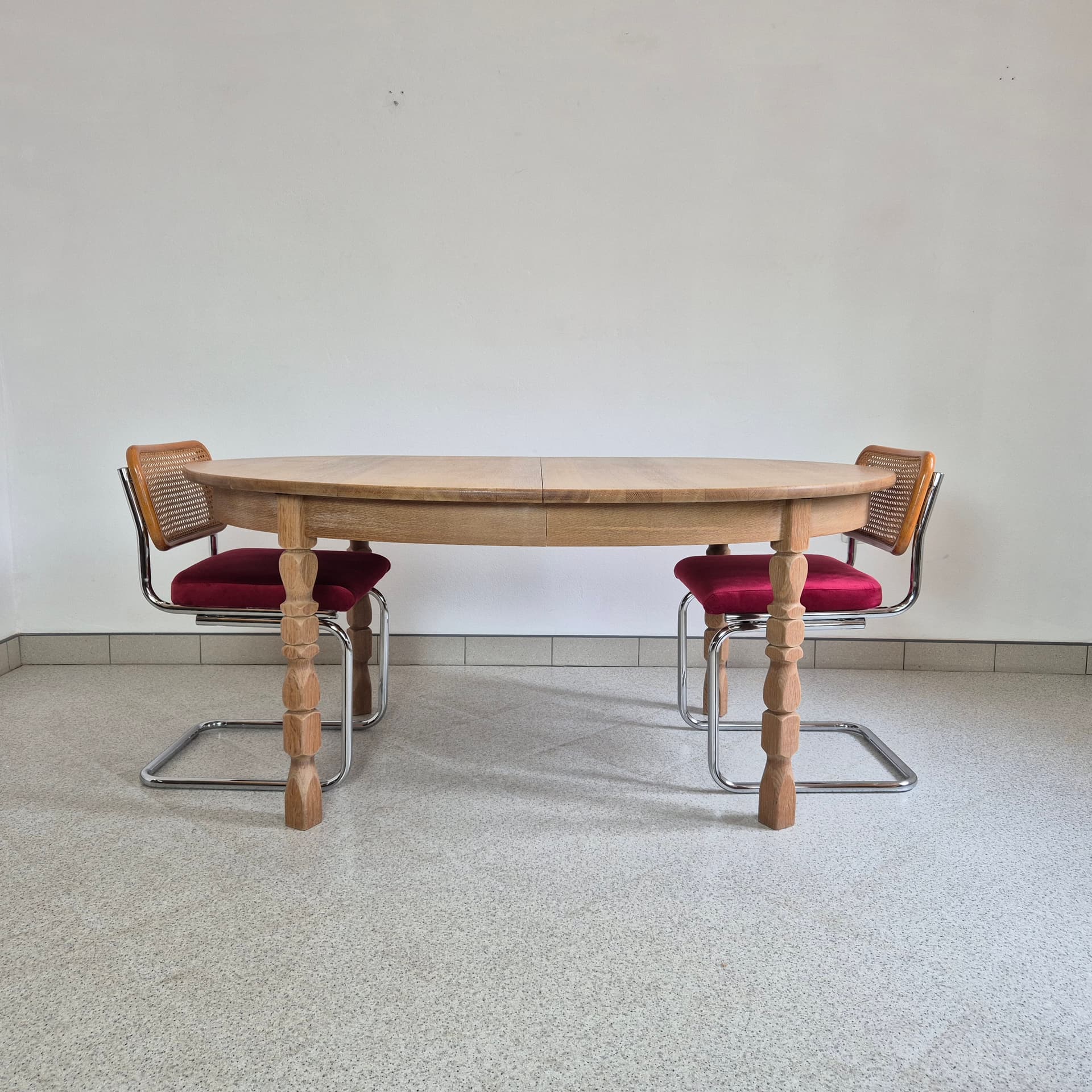 Stół rozkładany, dąb brązowy, proj. H. Kjaernulf, Dania, lata 60. - 299882