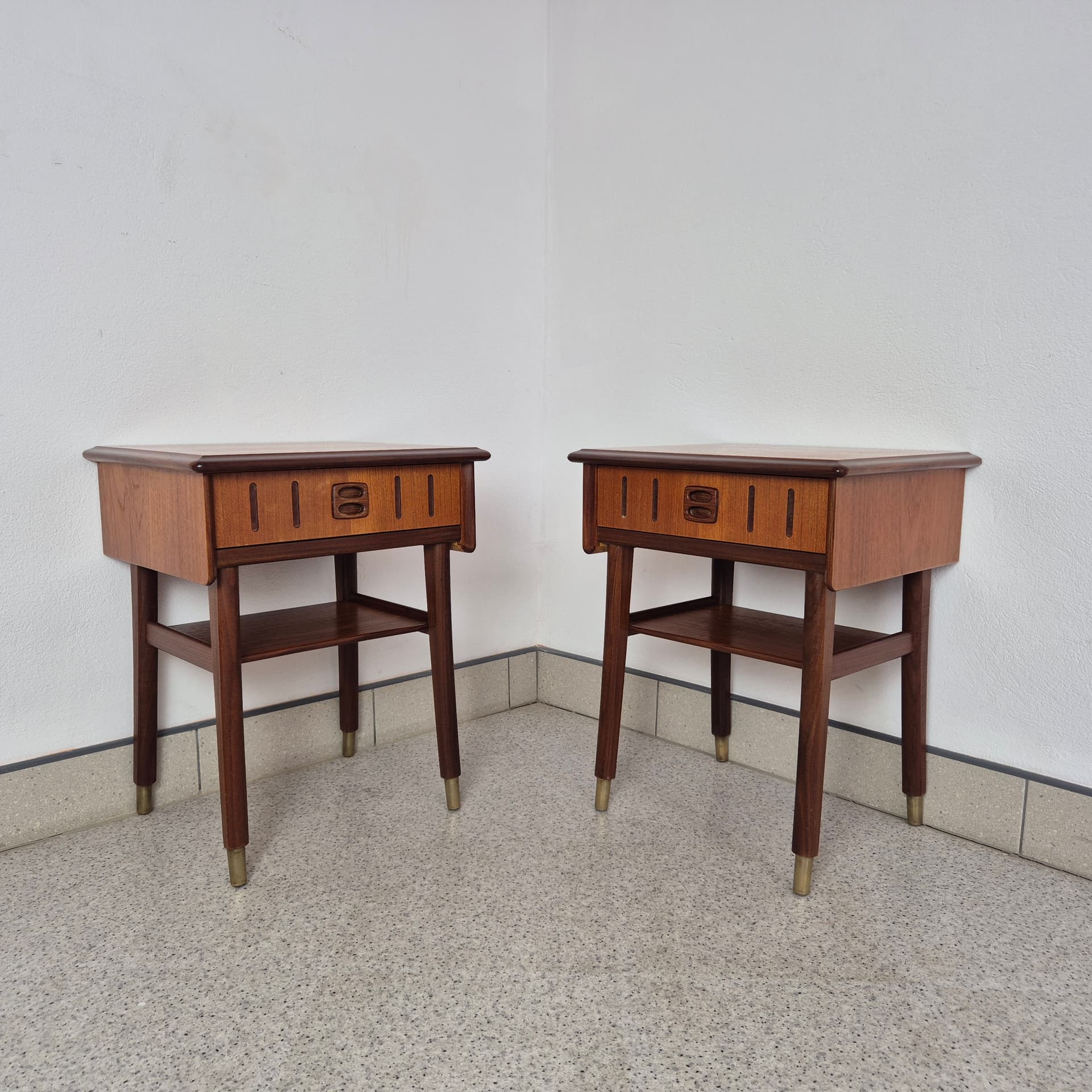 Para szafek nocnych, teak brązowy, Norwegia, lata 60. - 299903