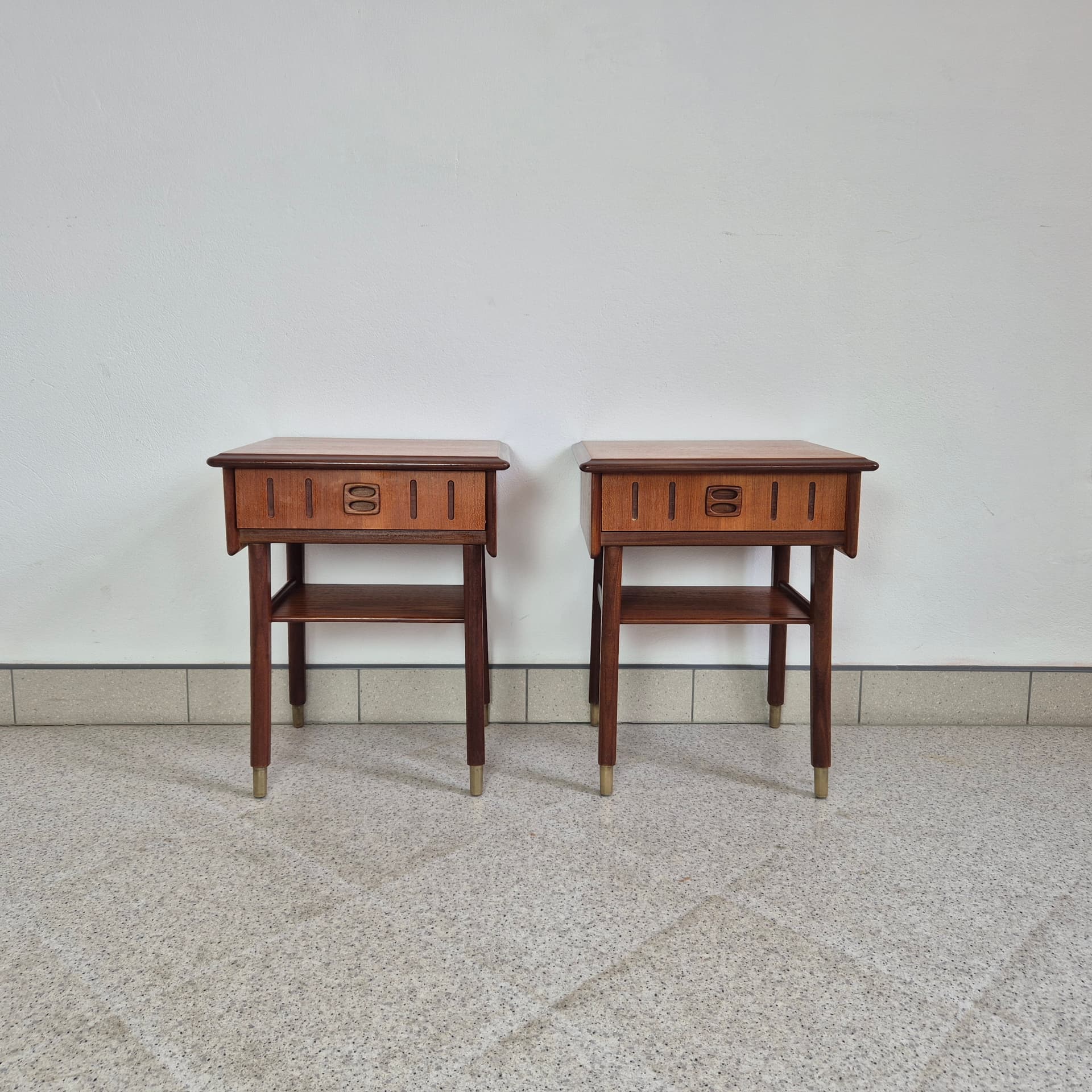 Para szafek nocnych, teak brązowy, Norwegia, lata 60. - 299899